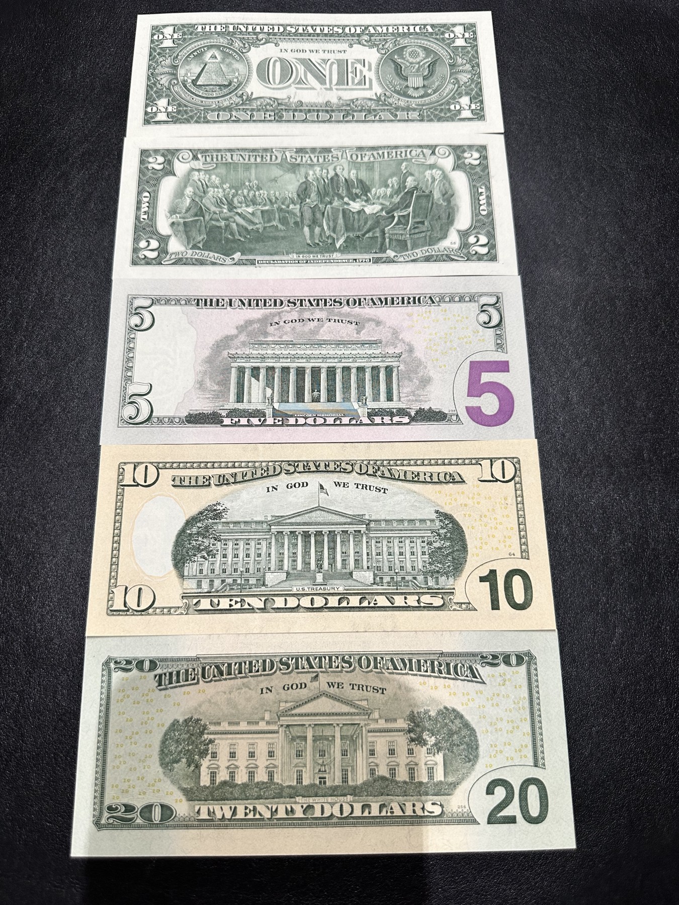 《外钞收藏家》第二百九十二期（连拍第三场） 美元1-20 五张一起 全新UNC