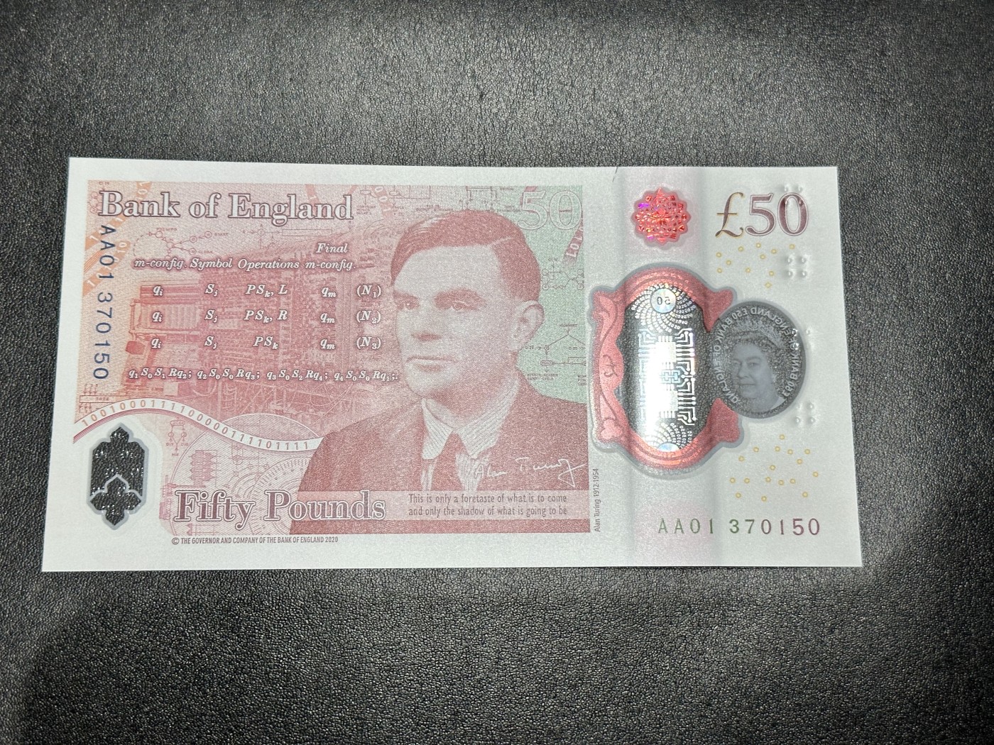《外钞收藏家》第二百九十二期（连拍第三场） 英国最新版塑料钞50镑 首发冠AA01 全新UNC