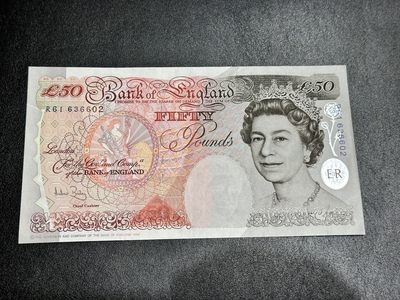 《外钞收藏家》第二百九十二期（连拍第三场） - 英国E序列50镑 AU品相 无47
