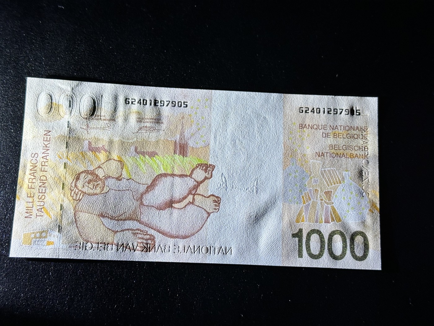 《外钞收藏家》第二百九十一期（荷兰比利时卢森堡欧元专场）（连拍第二场） 比利时1000法郎 全新UNC