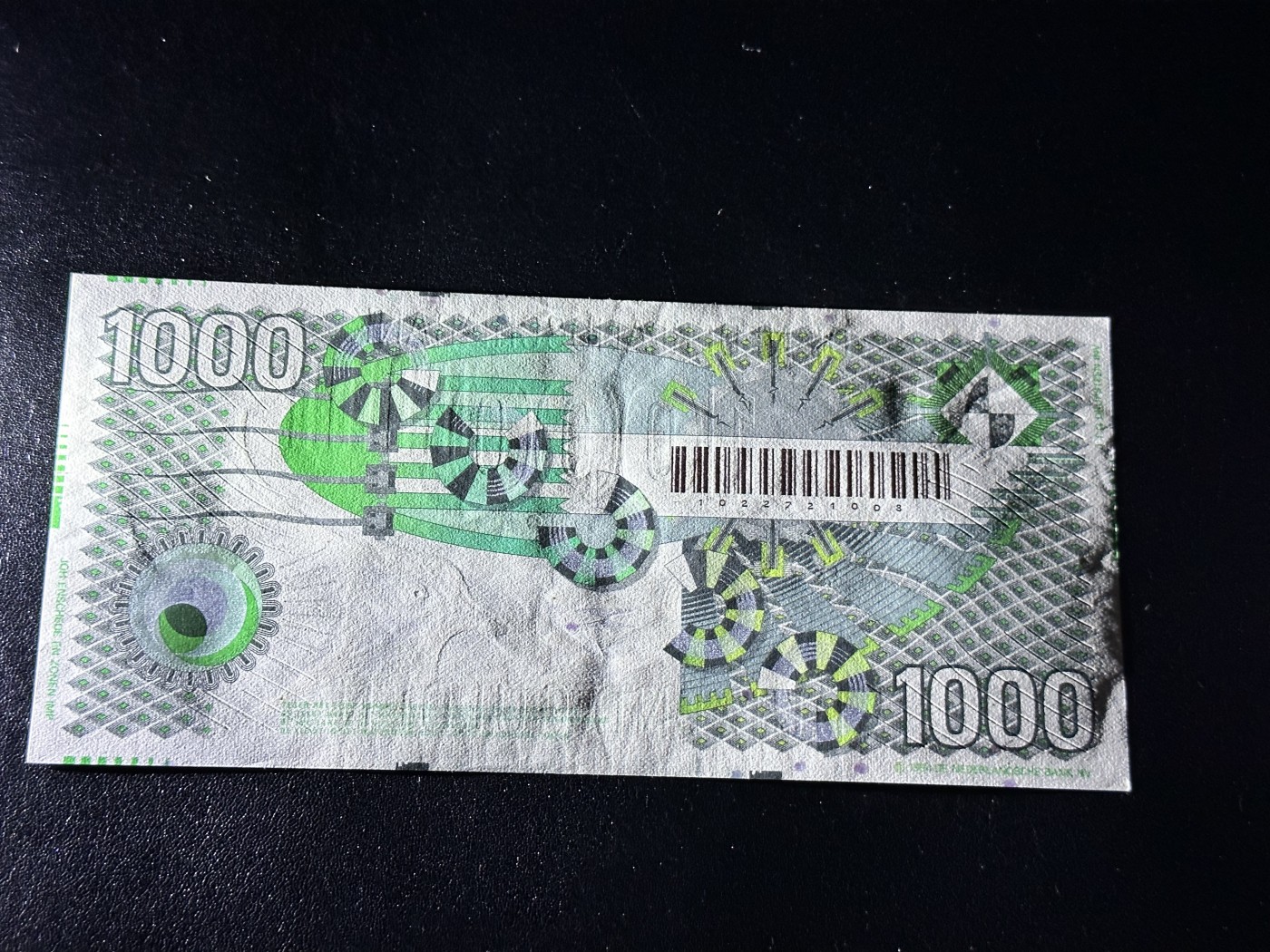 《外钞收藏家》第二百九十一期（荷兰比利时卢森堡欧元专场）（连拍第二场） 荷兰齿轮版1994年1000盾全新UNC