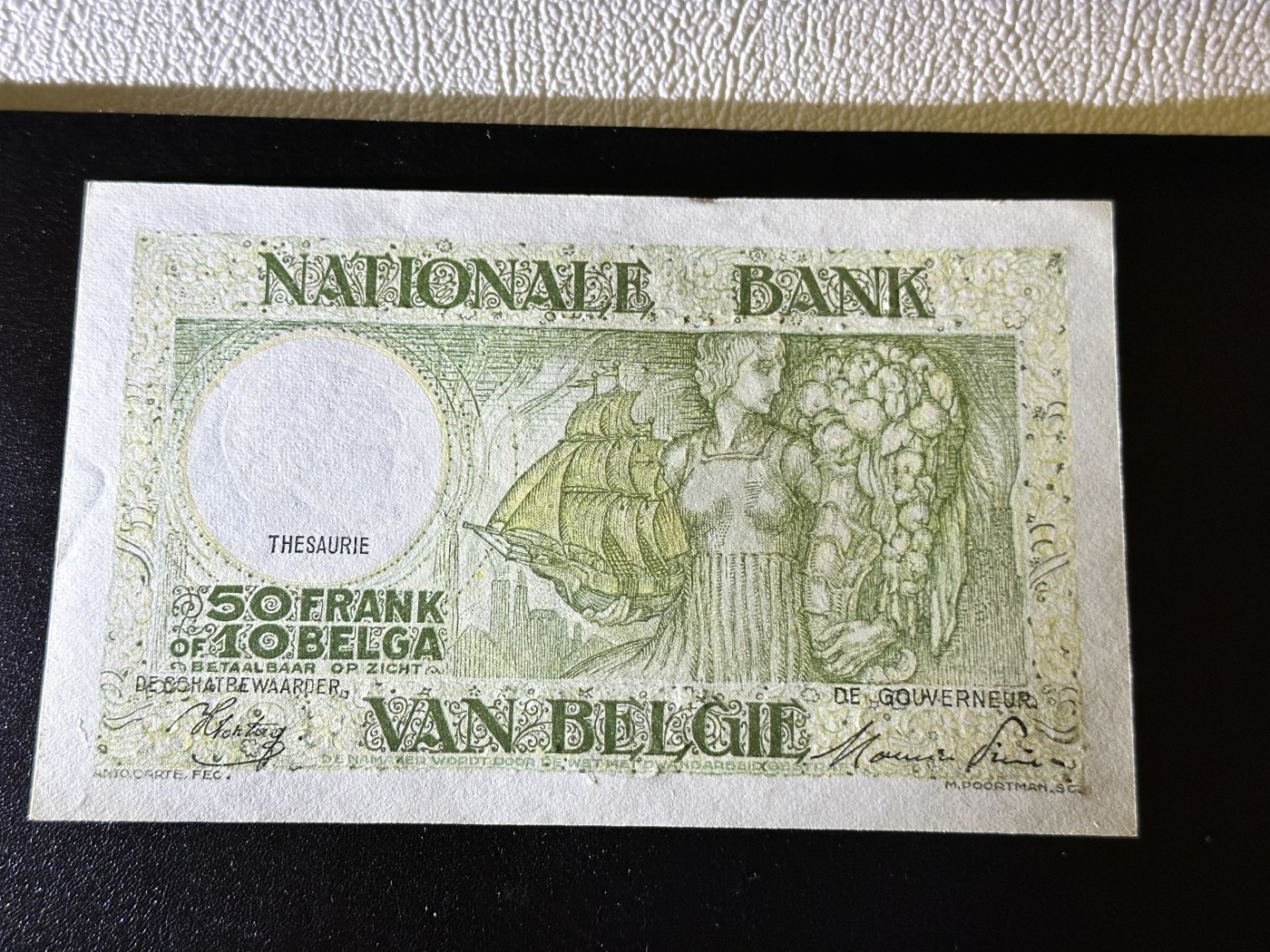 《外钞收藏家》第二百九十二期（连拍第三场） 1944年比利时50法郎 全新 不绝