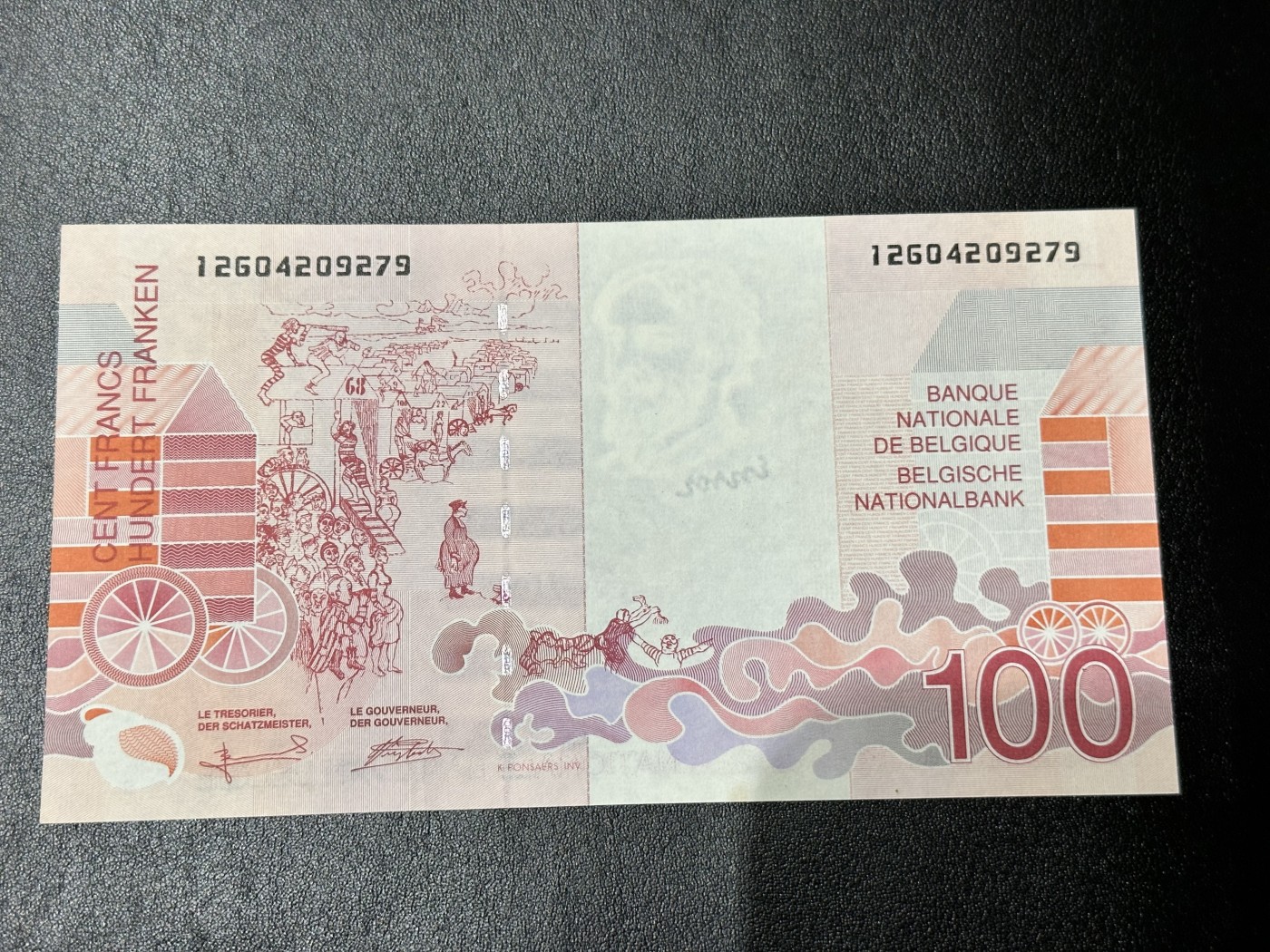 《外钞收藏家》第二百九十二期（连拍第三场） 比利时末版100法郎 AU品相