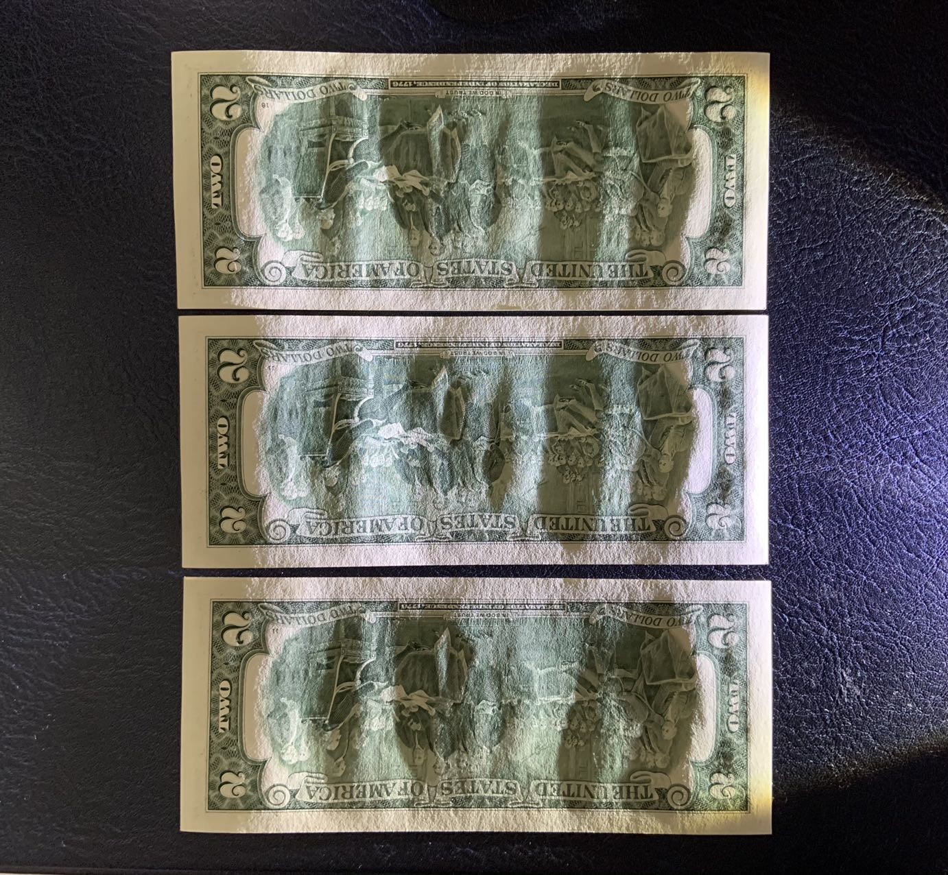 收藏联盟Quantum Auction 第282期拍卖 “多水之乡”-法属圭亚那 美国联邦储备券2009年2元3张 品相UNC 尾号529有瑕疵