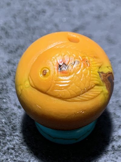精美冰飘亚光战国红玛瑙手工俏色巧雕富贵有余一个， - 精美冰飘亚光战国红玛瑙手工俏色巧雕富贵有余一个，