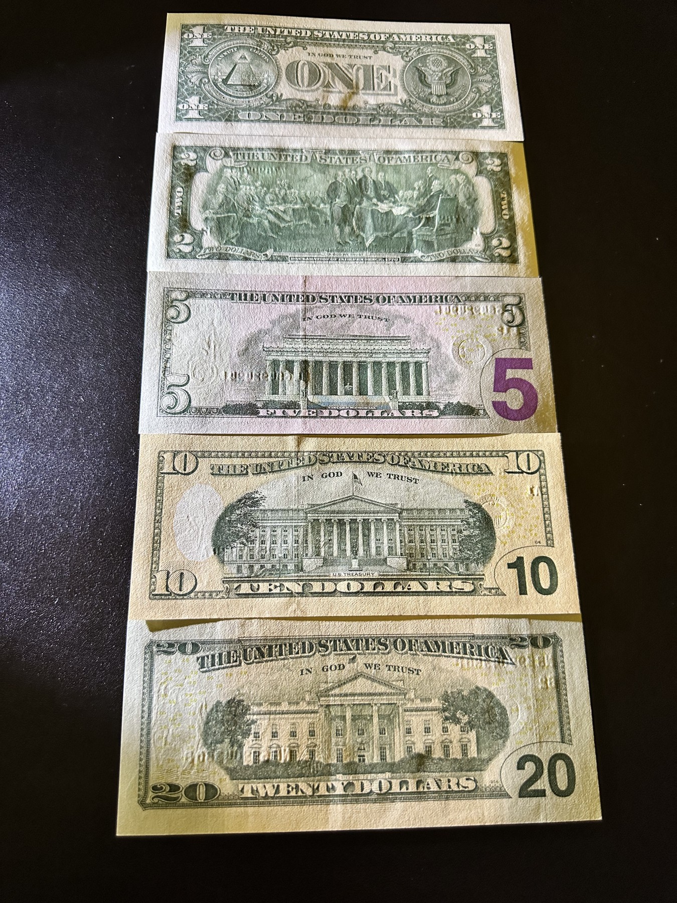 《外钞收藏家》第二百九十二期（连拍第三场） 美元1-20 五张一起 全新UNC