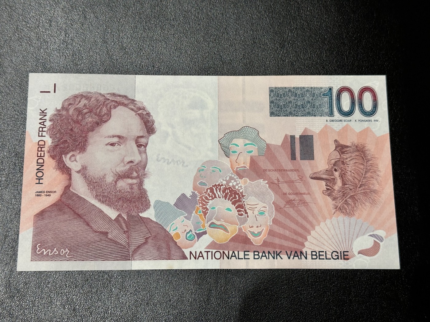 《外钞收藏家》第二百九十二期（连拍第三场） 比利时末版100法郎 AU品相