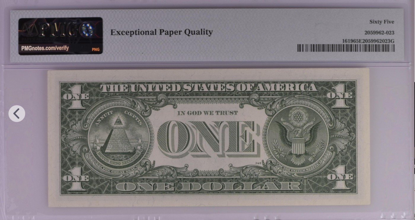 PMG、ACG美元评级专场，无佣金！！！ 1美元蓝库印银圆券Silver Certificate, $1 1957 Small Size