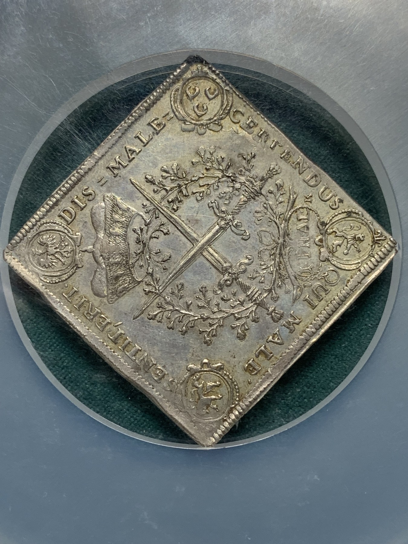 欢迎参加《竞宝斋》为爱冲冲冲 七夕特拍专场 ！第191场 (全场包邮) NGC-MS62 1693年德国萨克森胜利方泰勒 纪念约翰奥格尔格四世接受嘉德勋章，冠军分,深打底光，设计精美