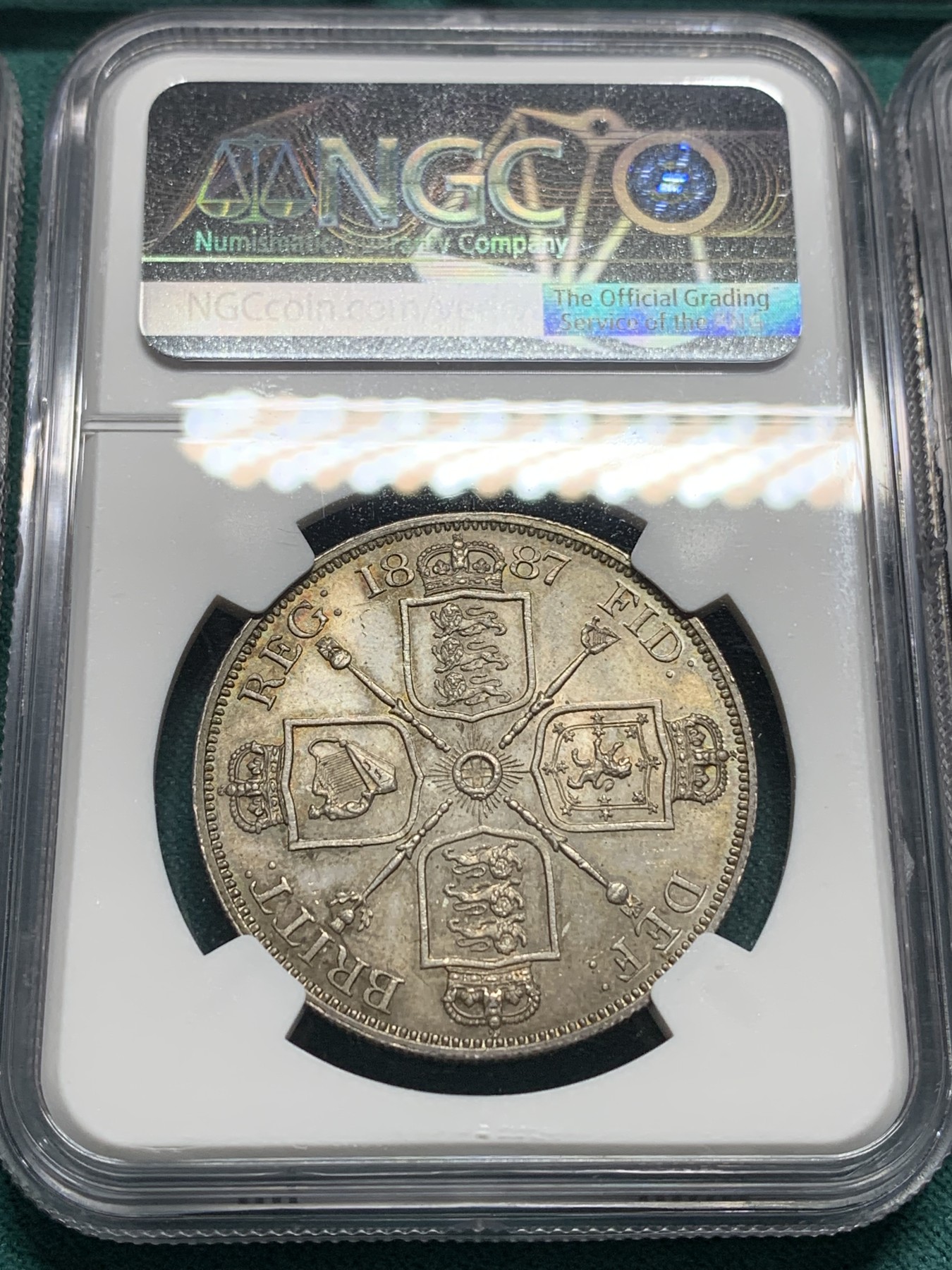 欢迎参加《竞宝斋》为爱冲冲冲 七夕特拍专场 ！第191场 (全场包邮) 7枚一套 NGC MS63-64 英国1887年 维多利亚 高冠版 银币套币 高分连号 一次搞定 比较难得