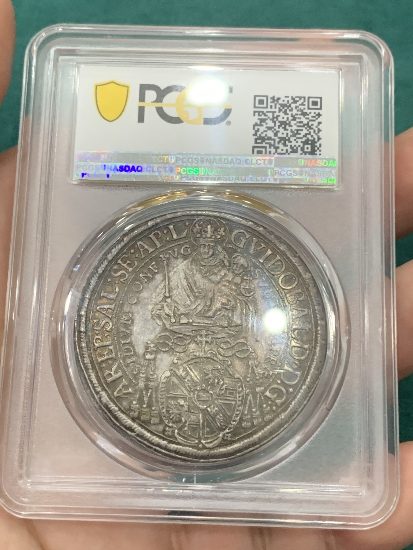 欢迎参加《竞宝斋》为爱冲冲冲 七夕特拍专场 ！第191场 (全场包邮) PCGS MS63 奥地利 萨尔茨堡大主教区 1660年 泰勒大银币 圣母抱婴版 原味包浆 分好 状态难得