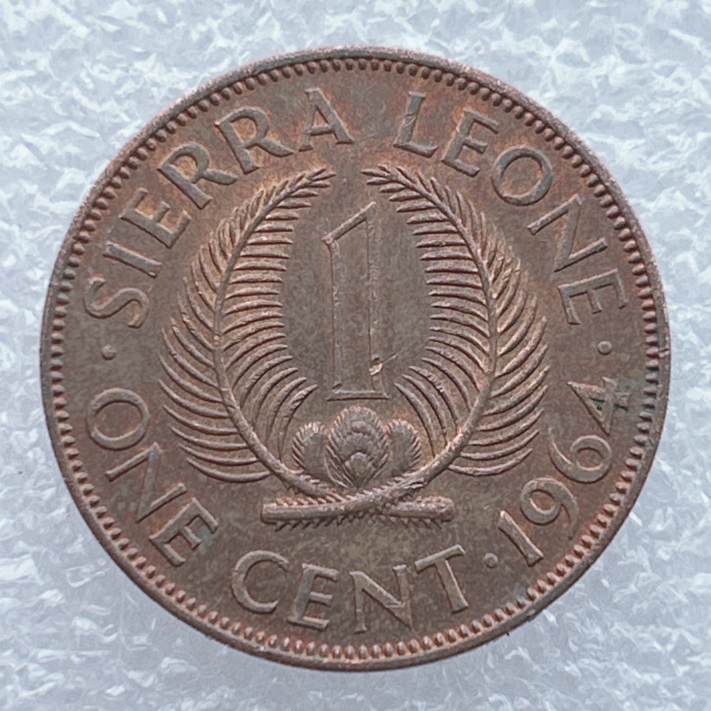 全场一元起拍 世界钱币散币场 第19期 1964年塞拉利昂1分铜币