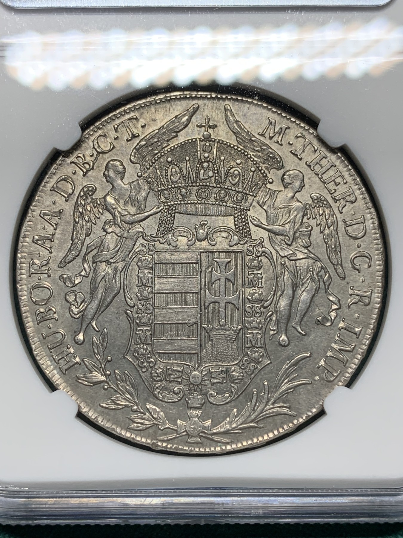 欢迎参加《竞宝斋》为爱冲冲冲 七夕特拍专场 ！第191场 (全场包邮) NGC MS62  1780原铸大奶妈匈牙利圣母抱婴泰勒银币