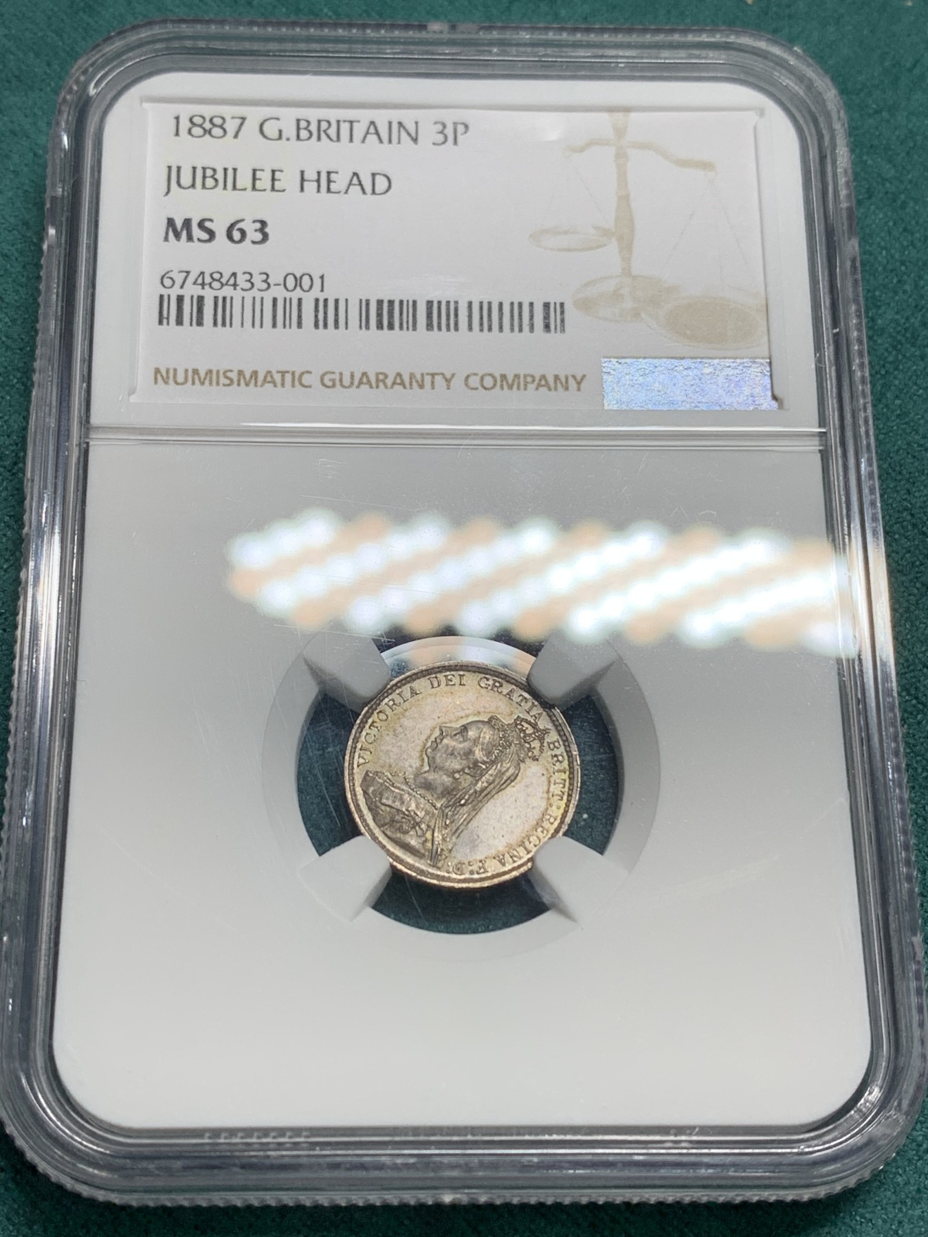 欢迎参加《竞宝斋》为爱冲冲冲 七夕特拍专场 ！第191场 (全场包邮) 7枚一套 NGC MS63-64 英国1887年 维多利亚 高冠版 银币套币 高分连号 一次搞定 比较难得