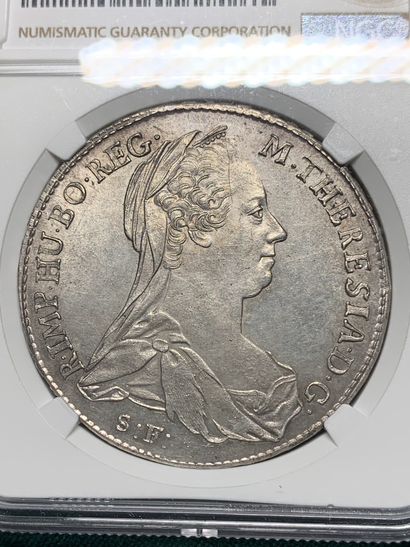 欢迎参加《竞宝斋》为爱冲冲冲 七夕特拍专场 ！第191场 (全场包邮) NGC MS62  1780原铸大奶妈泰勒银币 根茨堡S:F:双点版，根茨堡系列最稀有版本，NGC唯一评级