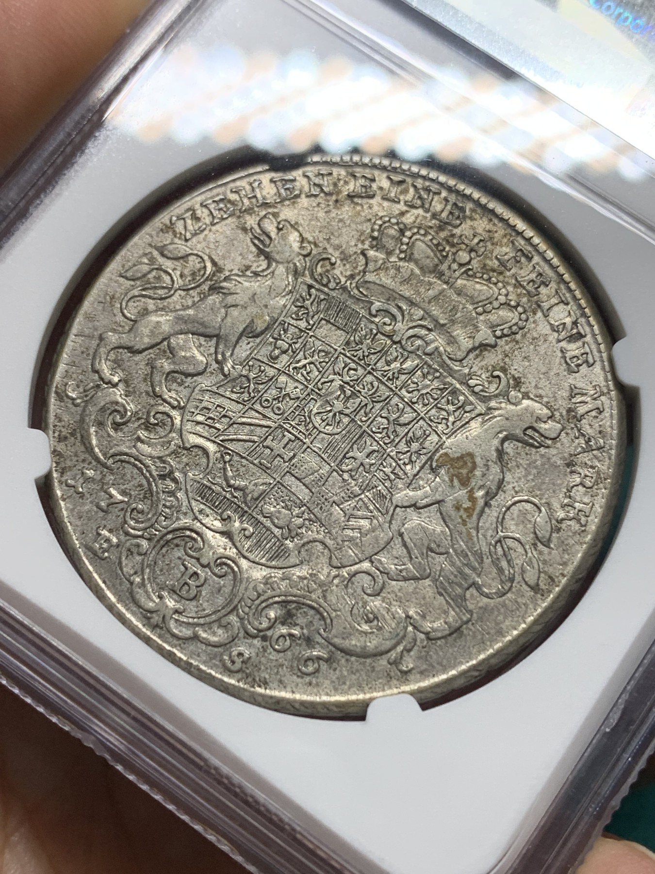 欢迎参加《竞宝斋》为爱冲冲冲 七夕特拍专场 ！第191场 (全场包邮) NGC-XF45 神圣罗马帝国 1766年 勃兰登堡-拜罗伊特 1泰勒 少见品种 出分难得 双面图案细节打制清洗 更高分仅3枚