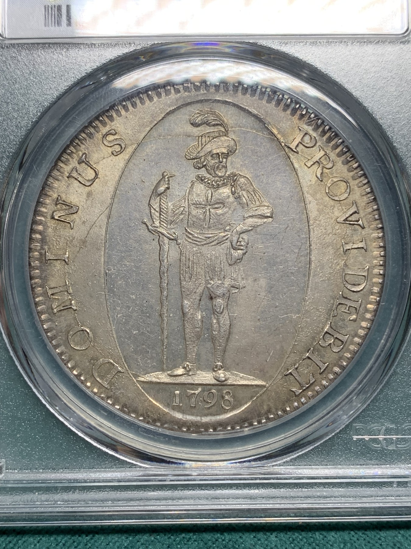 PCGS MS64+ 瑞士 1798  伯尔尼 雇佣兵 泰勒 大银币 转光高分 背面支撑小磕