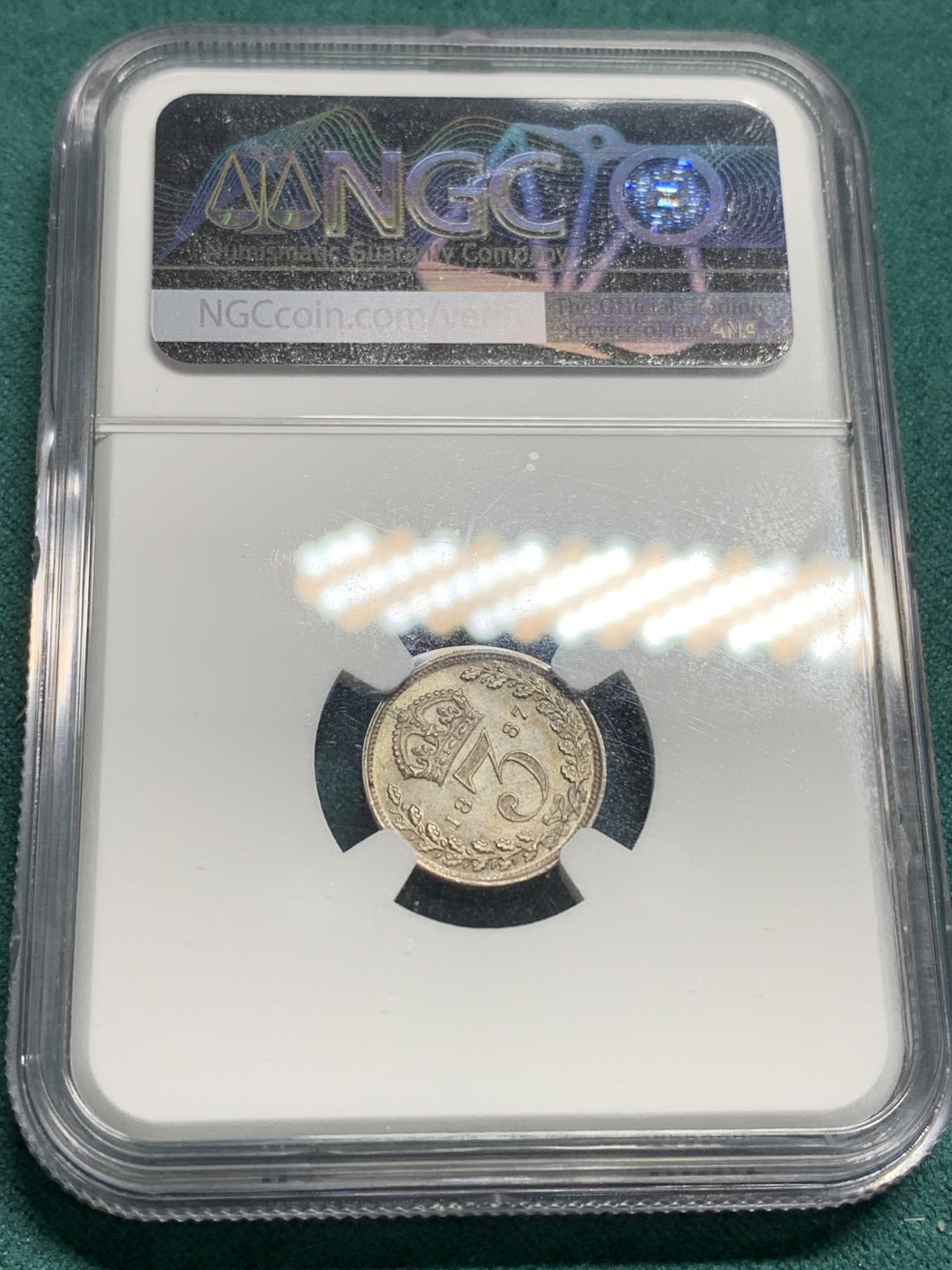 欢迎参加《竞宝斋》为爱冲冲冲 七夕特拍专场 ！第191场 (全场包邮) 7枚一套 NGC MS63-64 英国1887年 维多利亚 高冠版 银币套币 高分连号 一次搞定 比较难得