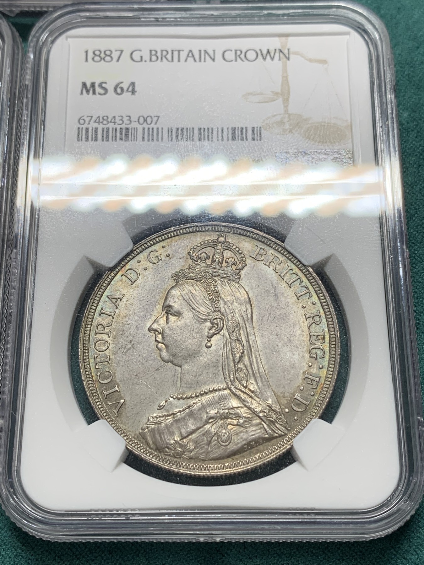 欢迎参加《竞宝斋》为爱冲冲冲 七夕特拍专场 ！第191场 (全场包邮) 7枚一套 NGC MS63-64 英国1887年 维多利亚 高冠版 银币套币 高分连号 一次搞定 比较难得
