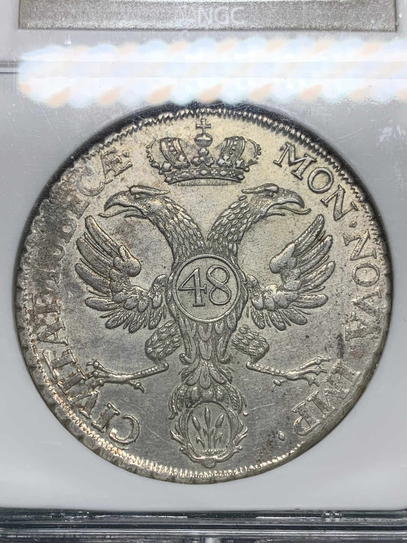 欢迎参加《竞宝斋》为爱冲冲冲 七夕特拍专场 ！第191场 (全场包邮) NGC AU58 德国  1752 自由汉萨城市 吕贝克 48先令 泰勒大银币 高品质原味包浆