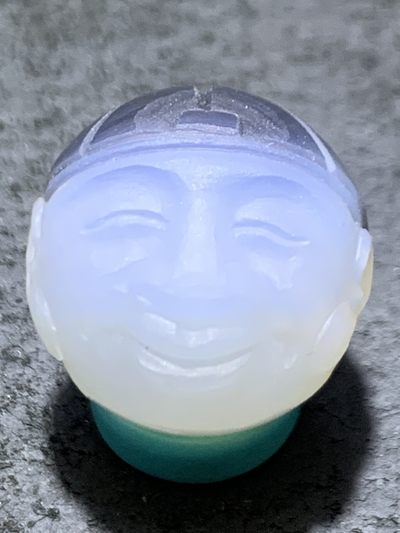 精美高玉化亚光海洋玉髓手工俏色地主圆珠一个！ - 精美高玉化亚光海洋玉髓手工俏色地主圆珠一个！