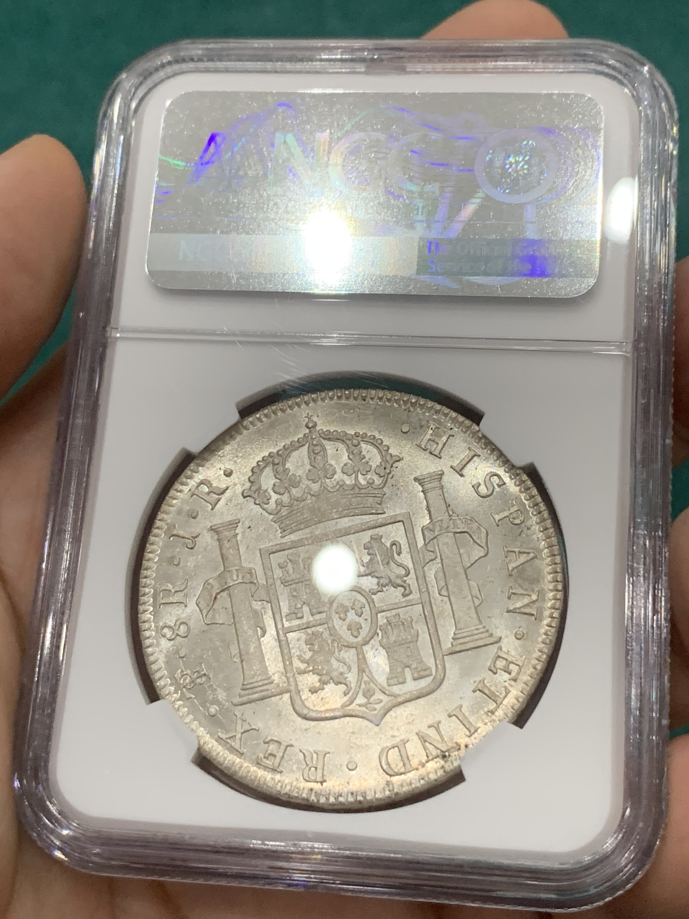 欢迎参加《竞宝斋》为爱冲冲冲 七夕特拍专场 ！第191场 (全场包邮) NGC-MS65 1774年西属玻利维亚卡洛斯三世8R银币，到了65也是拍卖会几年都看不到一个的顶级高分