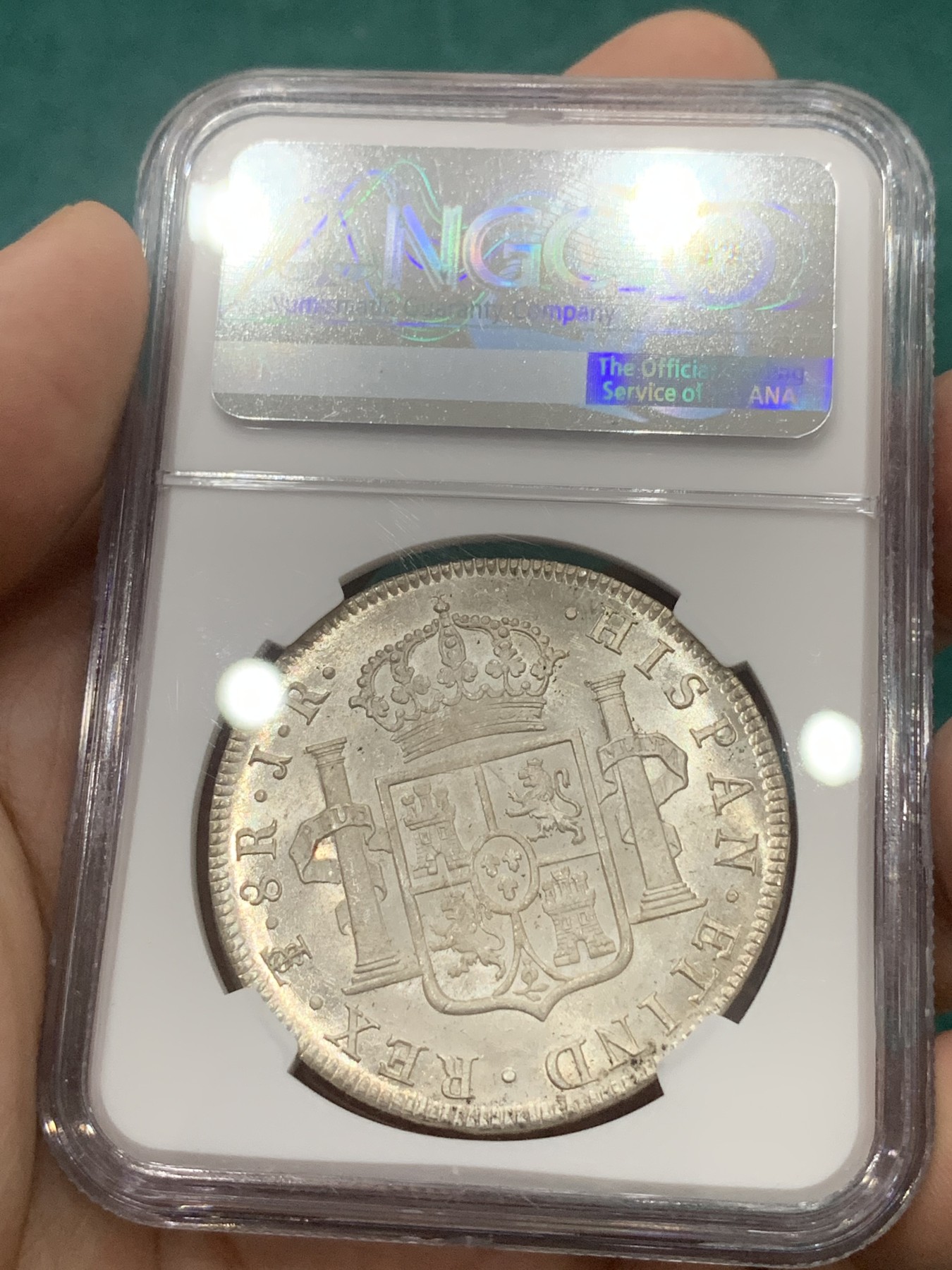 欢迎参加《竞宝斋》为爱冲冲冲 七夕特拍专场 ！第191场 (全场包邮) NGC-MS65 1774年西属玻利维亚卡洛斯三世8R银币，到了65也是拍卖会几年都看不到一个的顶级高分