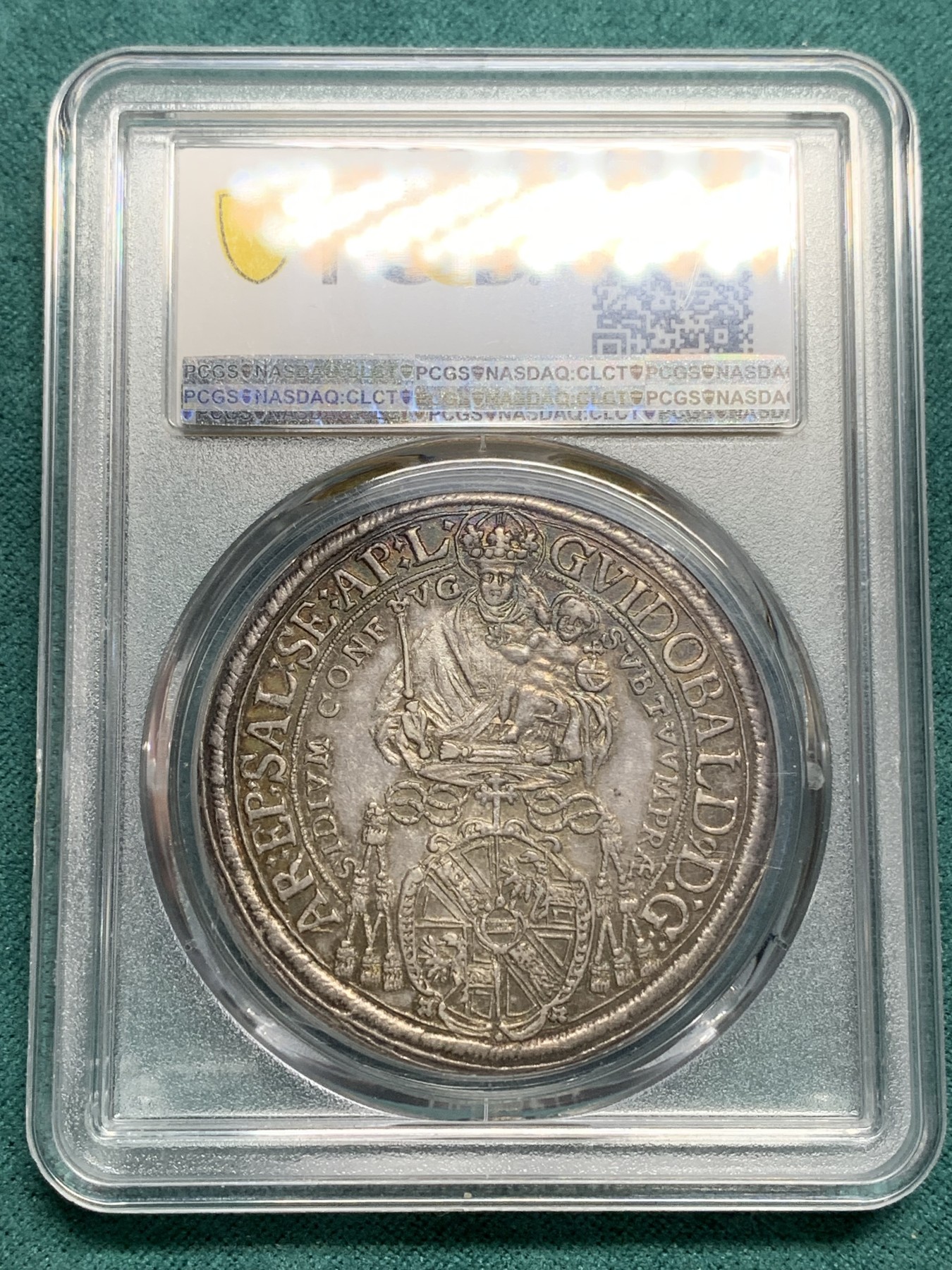 欢迎参加《竞宝斋》为爱冲冲冲 七夕特拍专场 ！第191场 (全场包邮) PCGS MS63 奥地利 萨尔茨堡大主教区 1660年 泰勒大银币 圣母抱婴版 原味包浆 分好 状态难得