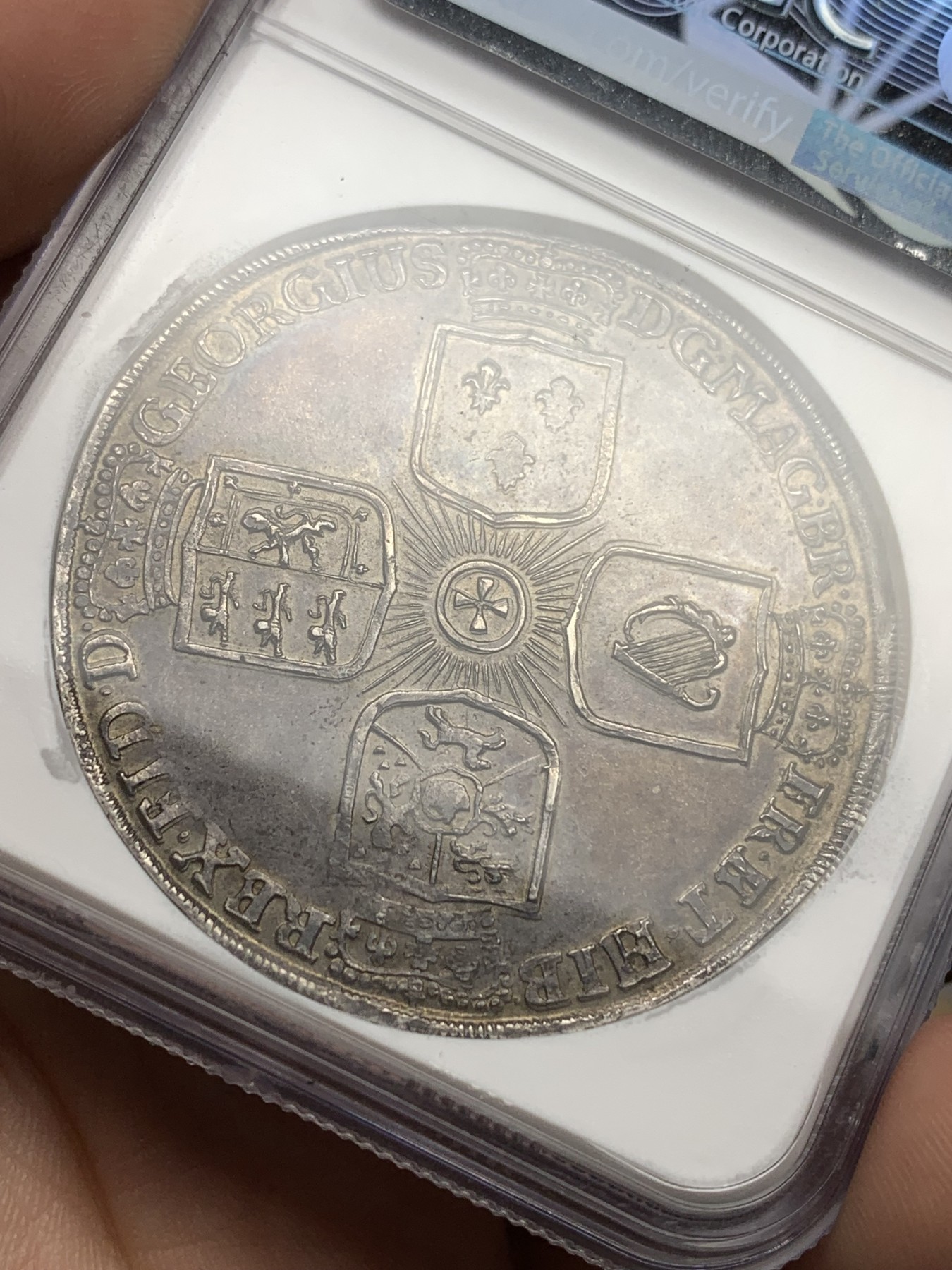 欢迎参加《竞宝斋》为爱冲冲冲 七夕特拍专场 ！第191场 (全场包邮) NGC MS61 德国 1726年 布伦瑞克 野人1泰勒大银币 MS难得状态 打制的特别好