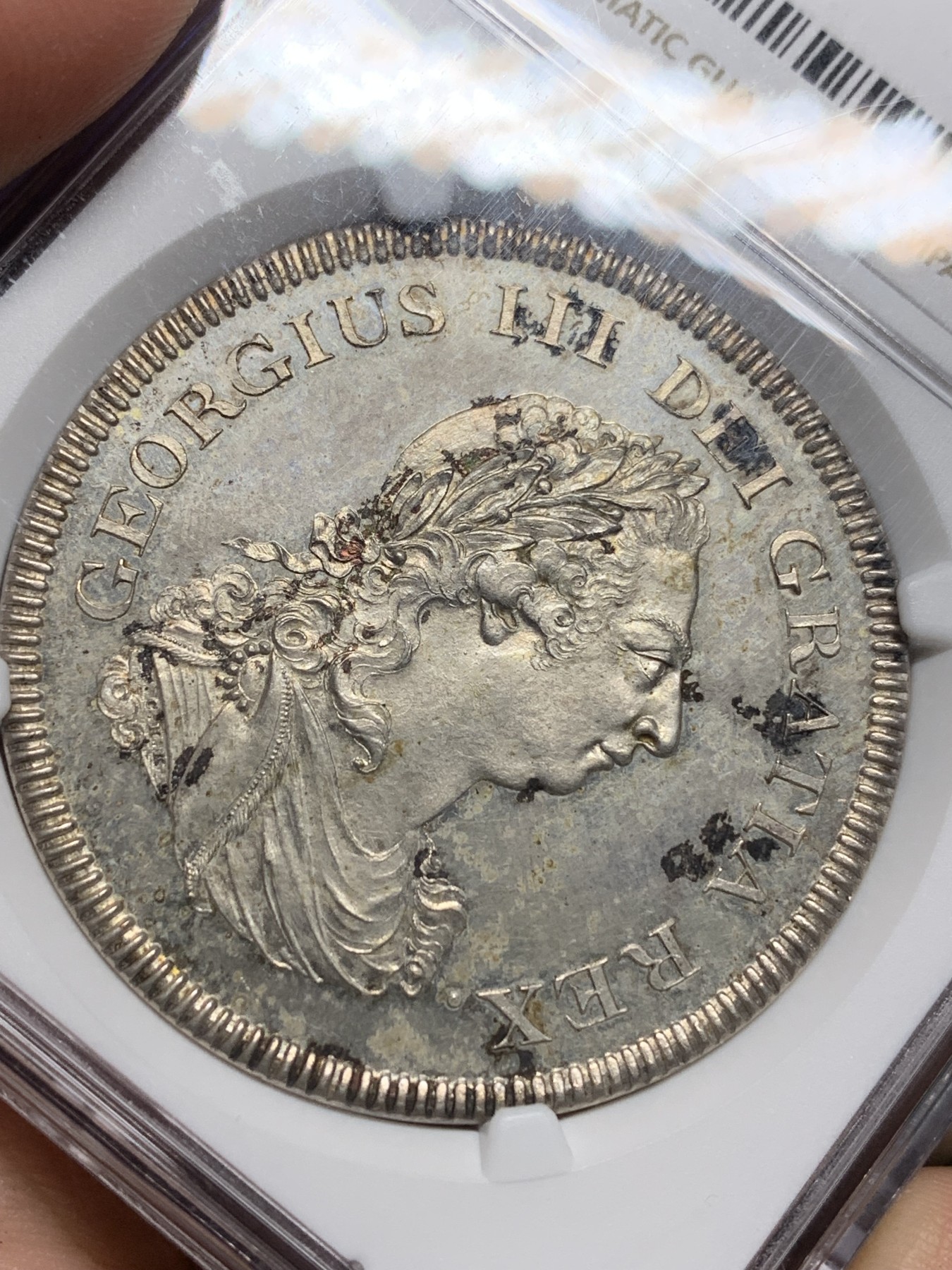 欢迎参加《竞宝斋》为爱冲冲冲 七夕特拍专场 ！第191场 (全场包邮) NGC PF62 英国 1804 乔治三世 爱尔兰银行版 6先令大银币 非常见的英格兰版本 底板如镜 淡包浆加持 难得藏品