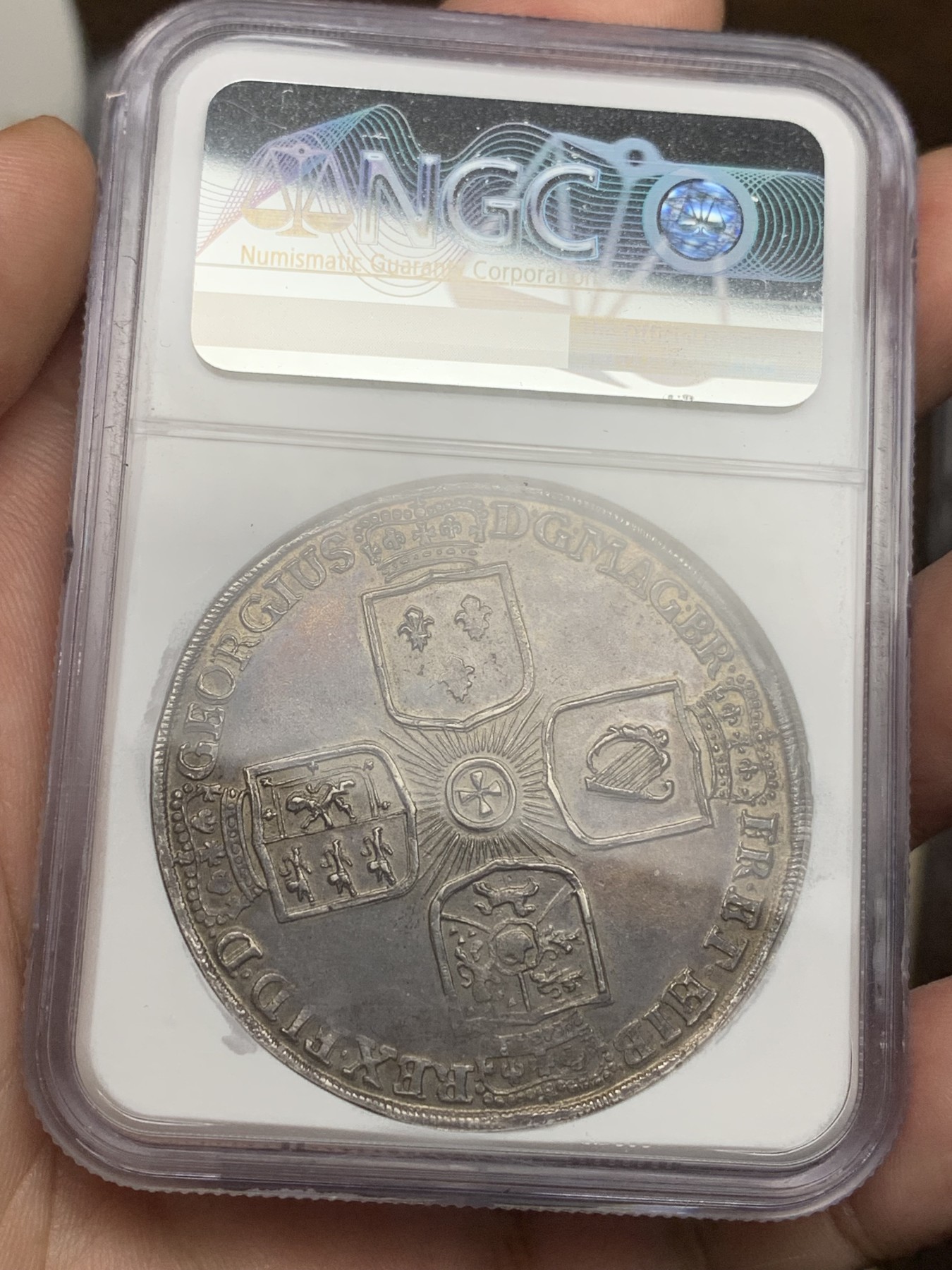 欢迎参加《竞宝斋》为爱冲冲冲 七夕特拍专场 ！第191场 (全场包邮) NGC MS61 德国 1726年 布伦瑞克 野人1泰勒大银币 MS难得状态 打制的特别好