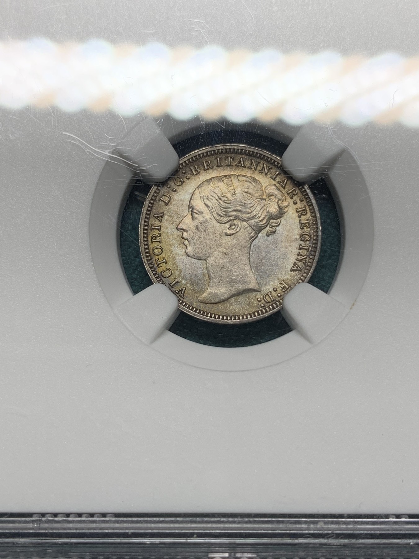 欢迎参加《竞宝斋》为爱冲冲冲 七夕特拍专场 ！第191场 (全场包邮) NGC-MS66 英国 1873年 1/2/3/4便士 青年维多利亚 濯足银币 原味包浆 其中2/3便士冠军分 1/4便士亚军分 难得的高分自藏品