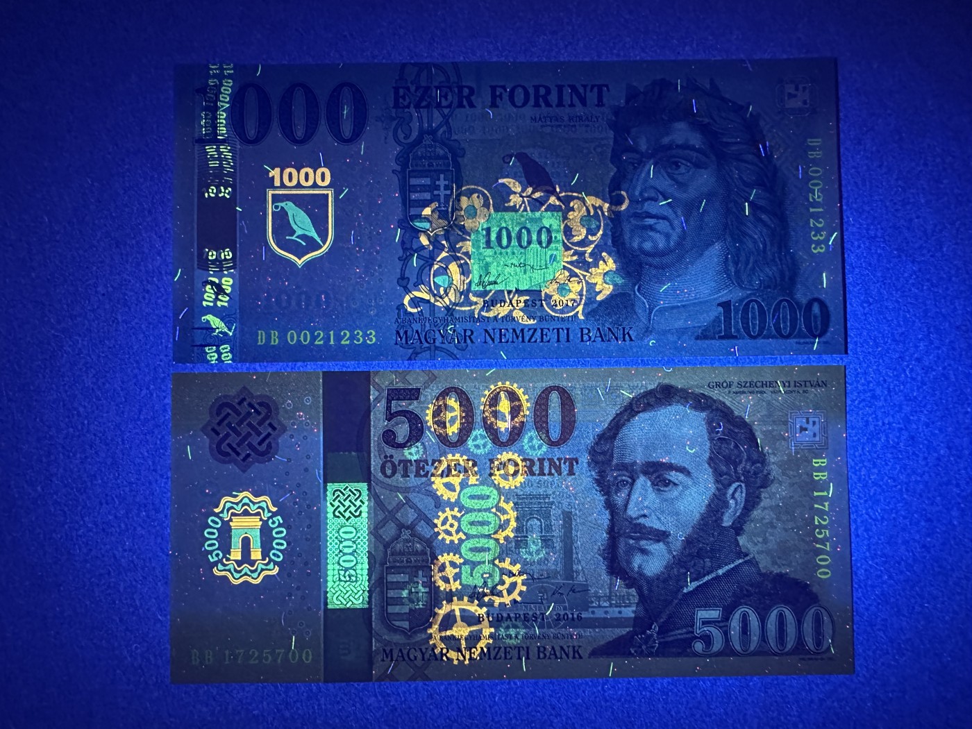 《张总收藏》115期-外币超精品场 新壳无划痕 匈牙利1000、5000福林2张 UNC 2016年版