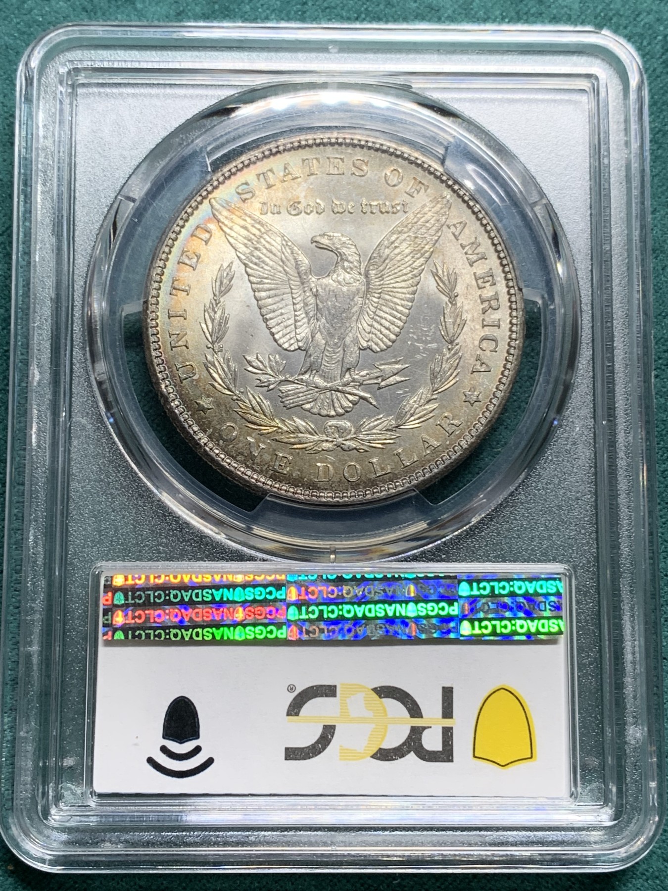 欢迎参加《竞宝斋》为爱冲冲冲 七夕特拍专场 ！第191场 (全场包邮) PCGS-MS65 美国 1900年 摩根1美元银币 正面黑灰色满彩