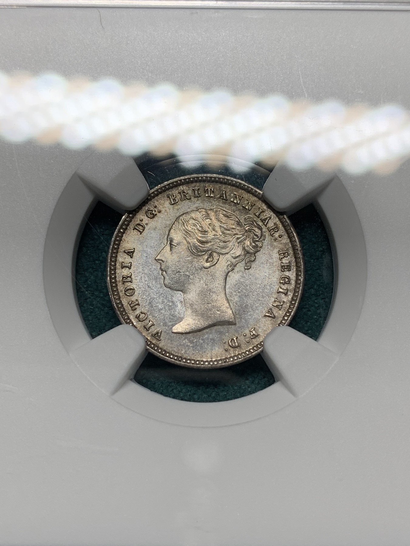 欢迎参加《竞宝斋》为爱冲冲冲 七夕特拍专场 ！第191场 (全场包邮) NGC-MS66 英国 1873年 1/2/3/4便士 青年维多利亚 濯足银币 原味包浆 其中2/3便士冠军分 1/4便士亚军分 难得的高分自藏品