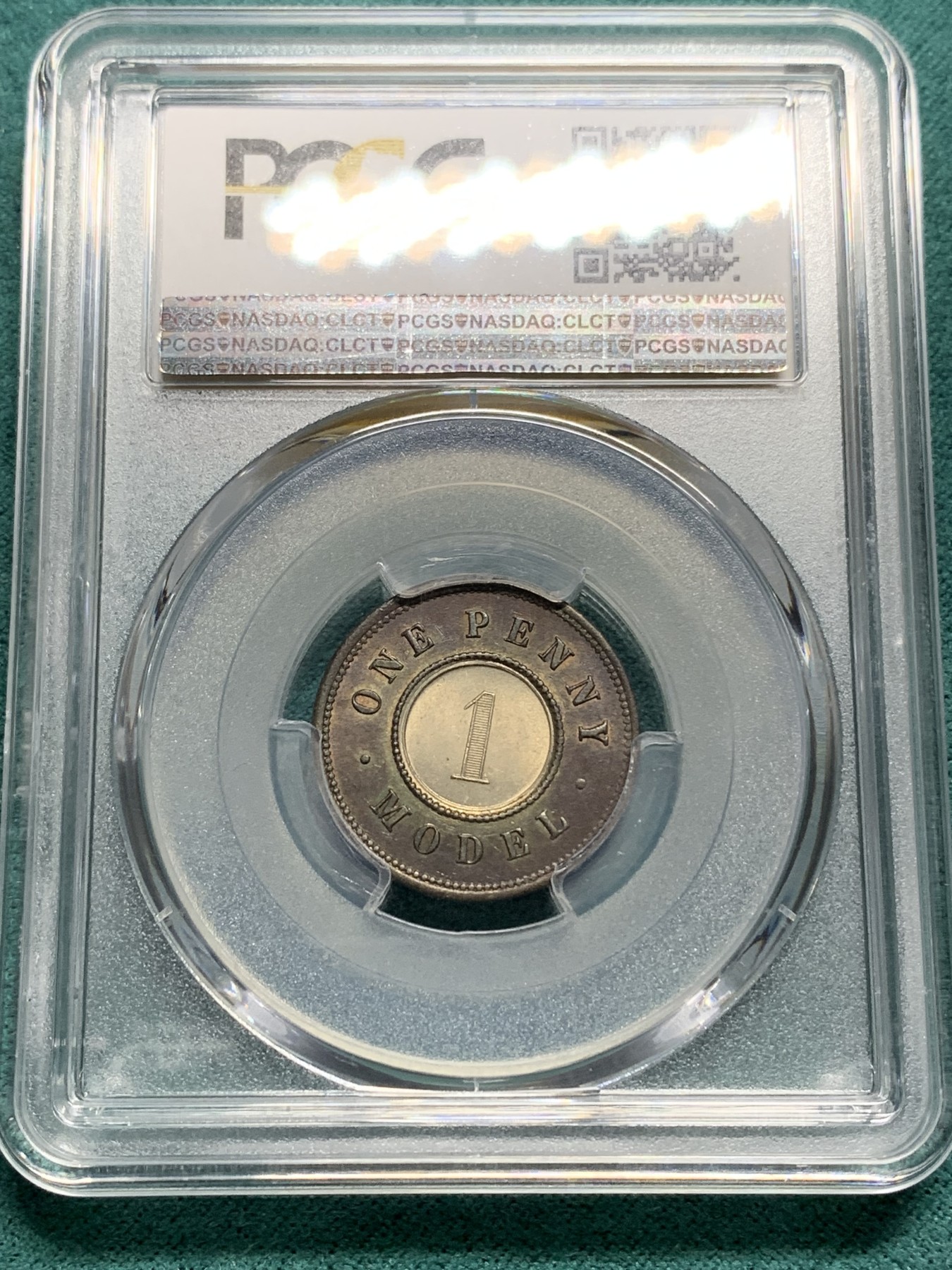 欢迎参加《竞宝斋》为爱冲冲冲 七夕特拍专场 ！第191场 (全场包邮) PCGS MS64 英国 1844年 Model双金属1便士 珍稀目录编号X#9 