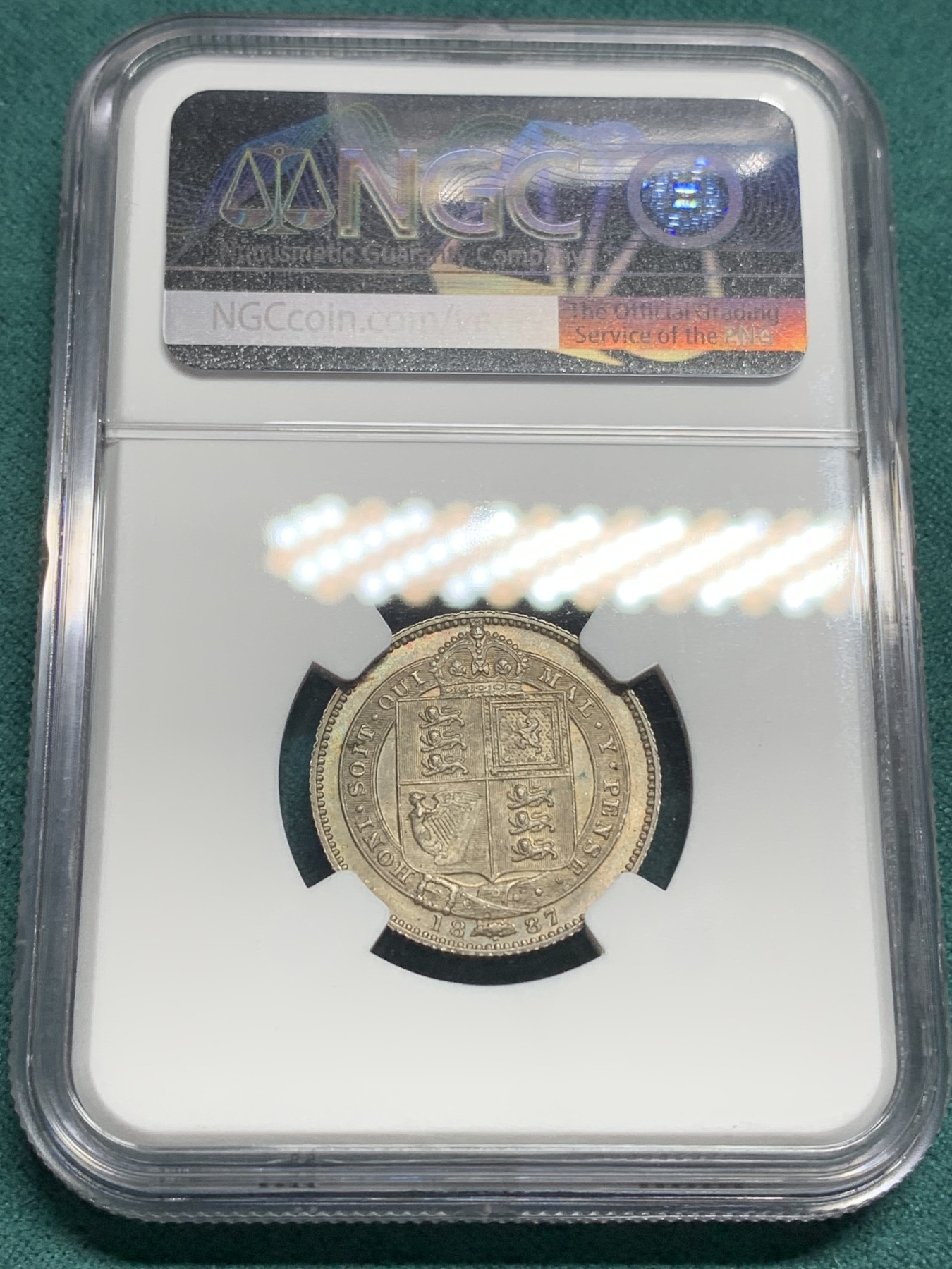 欢迎参加《竞宝斋》为爱冲冲冲 七夕特拍专场 ！第191场 (全场包邮) 7枚一套 NGC MS63-64 英国1887年 维多利亚 高冠版 银币套币 高分连号 一次搞定 比较难得