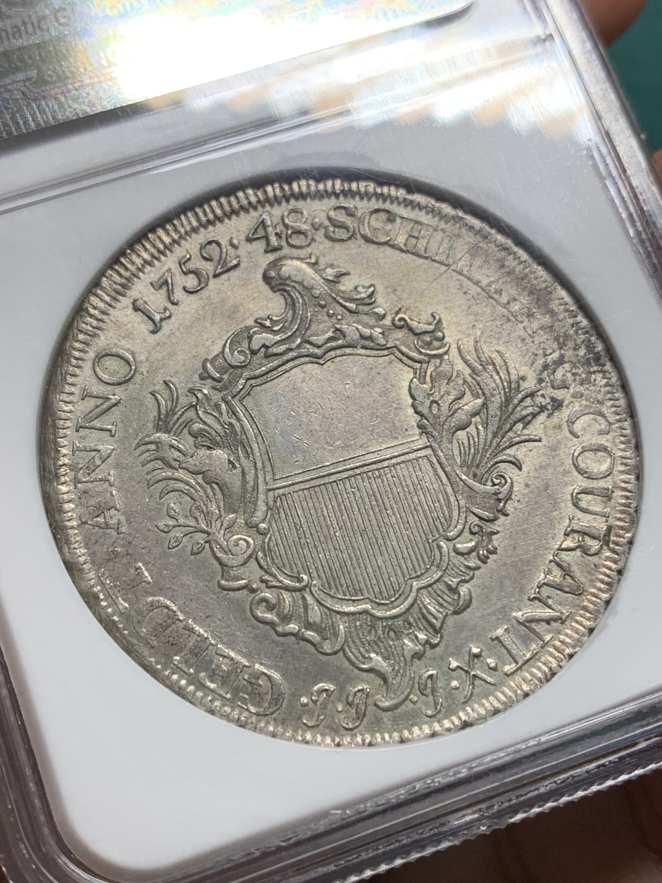 欢迎参加《竞宝斋》为爱冲冲冲 七夕特拍专场 ！第191场 (全场包邮) NGC AU58 德国  1752 自由汉萨城市 吕贝克 48先令 泰勒大银币 高品质原味包浆