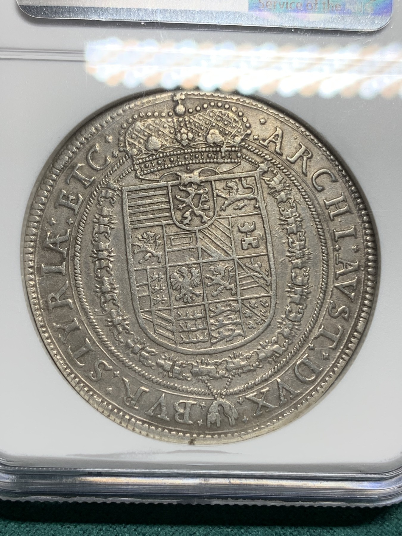 欢迎参加《竞宝斋》为爱冲冲冲 七夕特拍专场 ！第191场 (全场包邮) NGC-MS61  神圣罗马帝国 1624年 1泰勒大银币 格拉茨造币厂 将近400年的老银币 犹如出厂状态