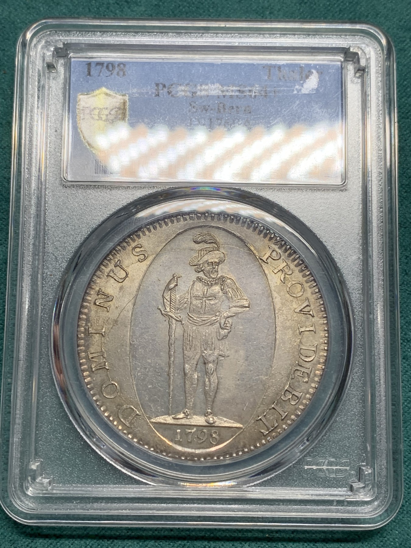 PCGS MS64+ 瑞士 1798  伯尔尼 雇佣兵 泰勒 大银币 转光高分 背面支撑小磕