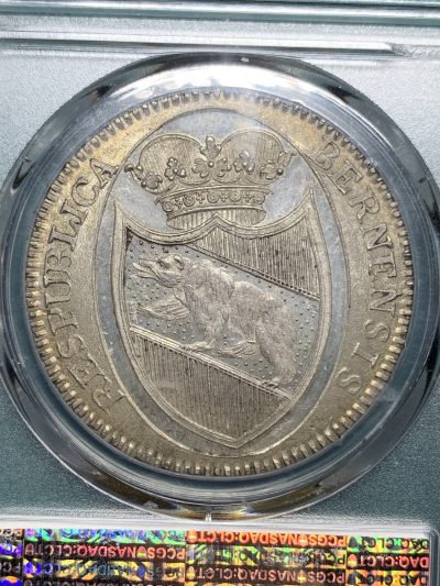 PCGS MS64+ 瑞士 1798  伯尔尼 雇佣兵 泰勒 大银币 转光高分 背面支撑小磕