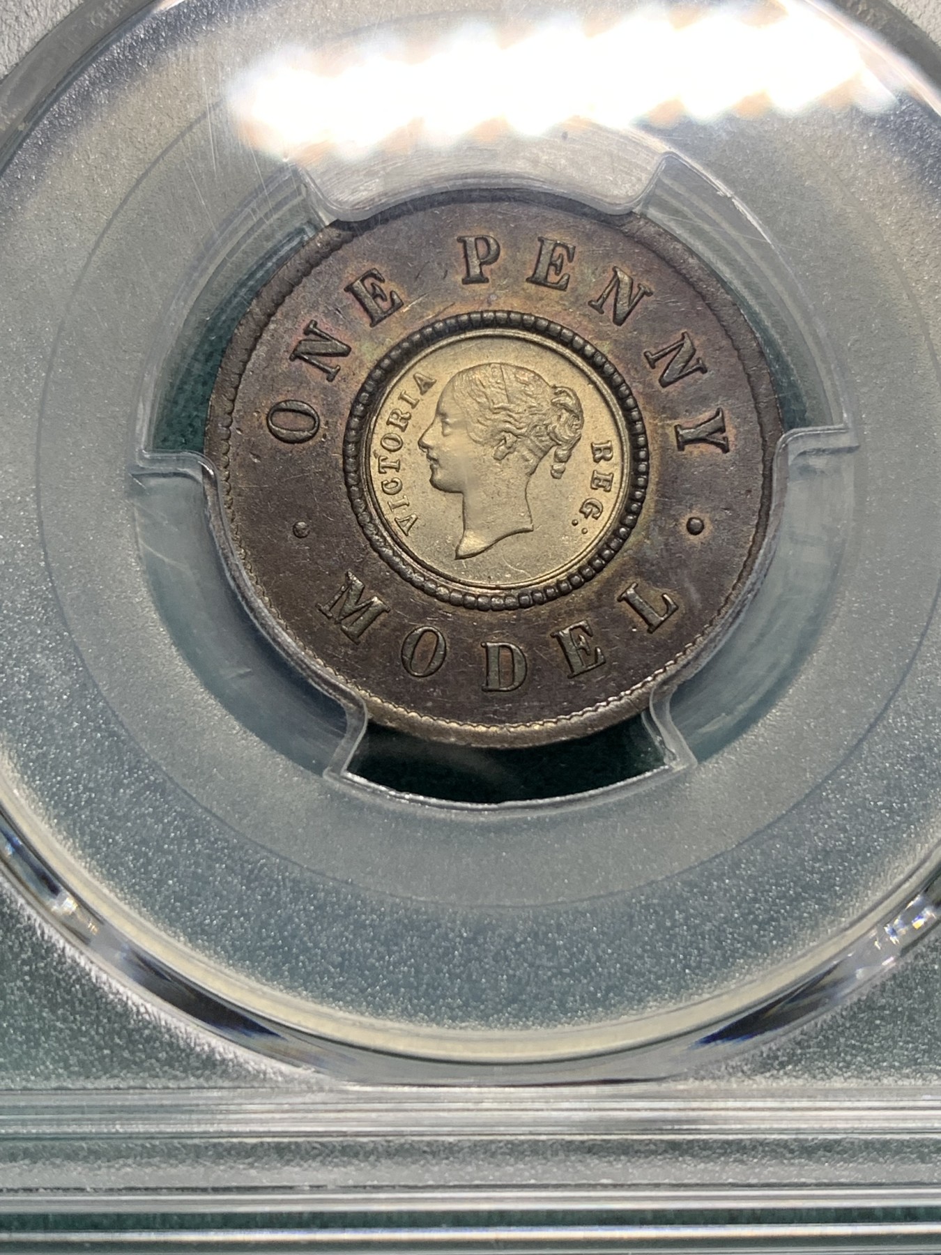 欢迎参加《竞宝斋》为爱冲冲冲 七夕特拍专场 ！第191场 (全场包邮) PCGS MS64 英国 1844年 Model双金属1便士 珍稀目录编号X#9 