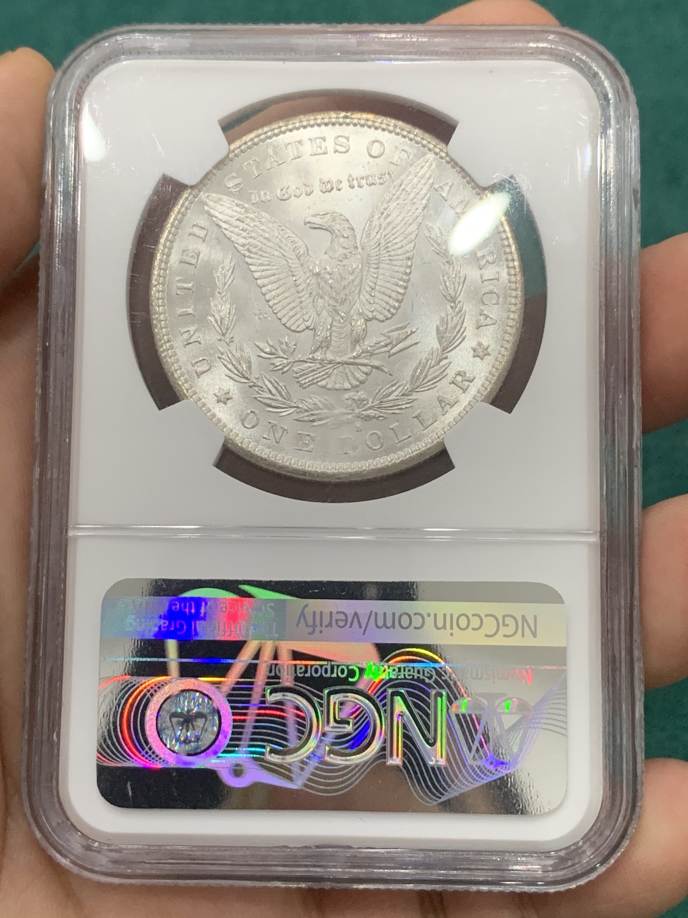 欢迎参加《竞宝斋》为爱冲冲冲 七夕特拍专场 ！第191场 (全场包邮) NGC-MS66 美国 1879S 摩根 1元 大银元 白净凝霜 可藏