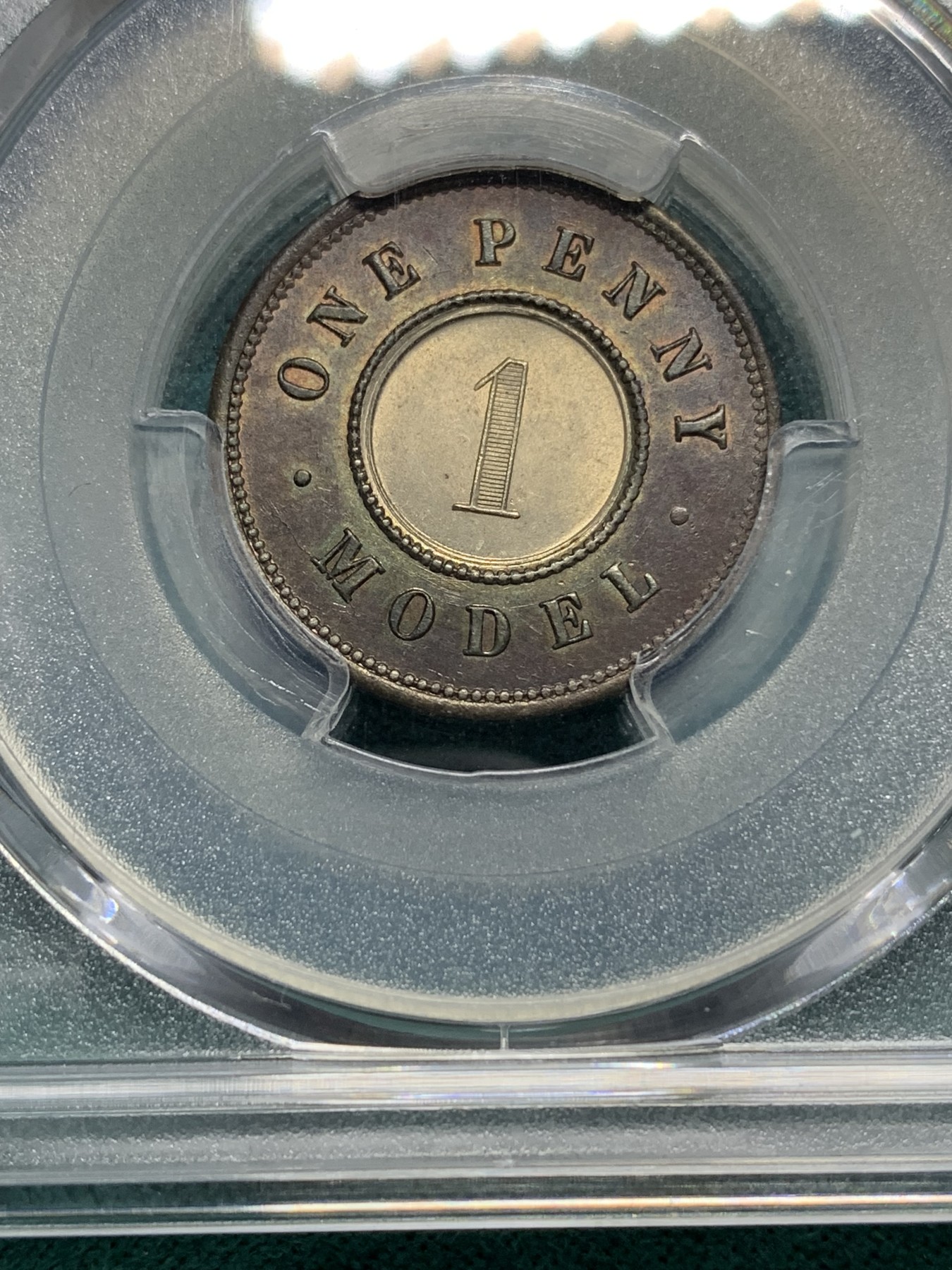 欢迎参加《竞宝斋》为爱冲冲冲 七夕特拍专场 ！第191场 (全场包邮) PCGS MS64 英国 1844年 Model双金属1便士 珍稀目录编号X#9 