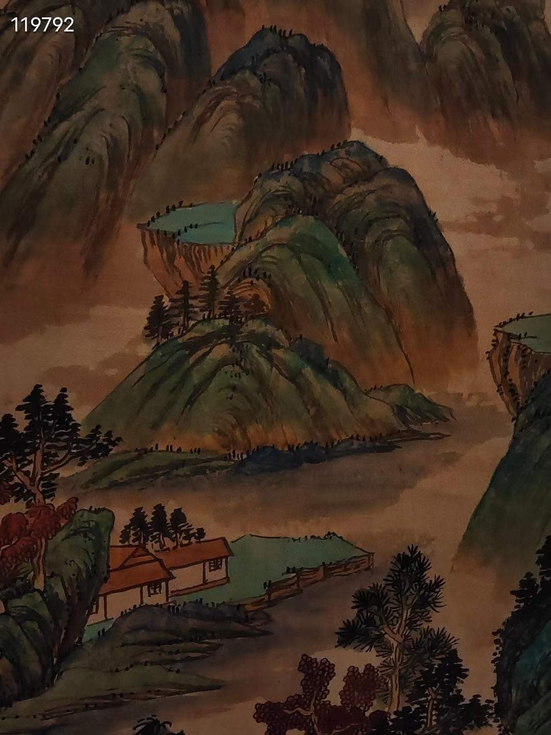 旧藏 王原祁绢本山水立轴 三平尺画作 画工精细 保存完好