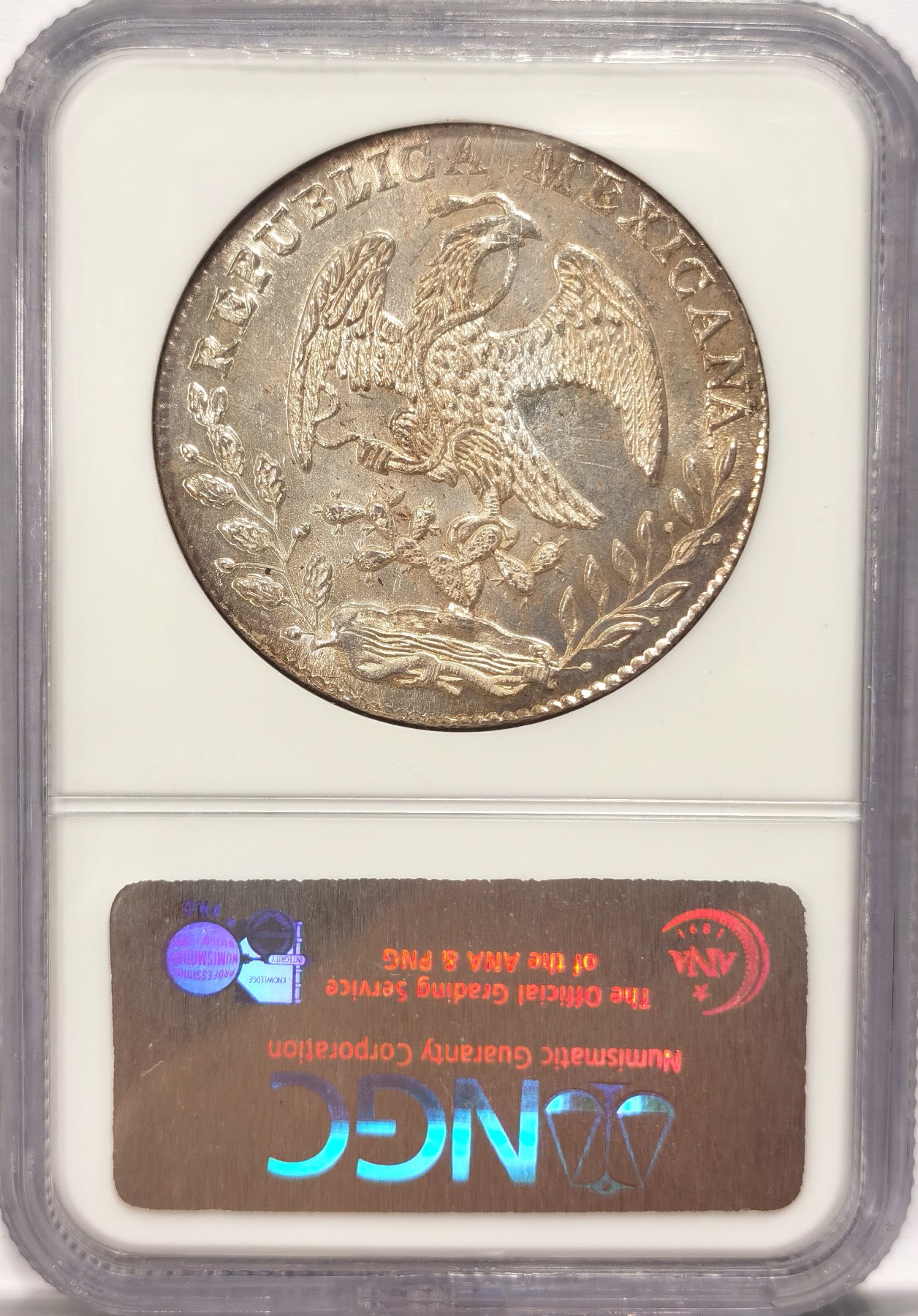 博洋堂“纯白金之夜”精品专场暨第039期（全场包邮） NGC MS65 墨西哥1878年OA AE版花边鹰洋，镜面粉光，早期老盒子，冠军分，难得OA版顶分