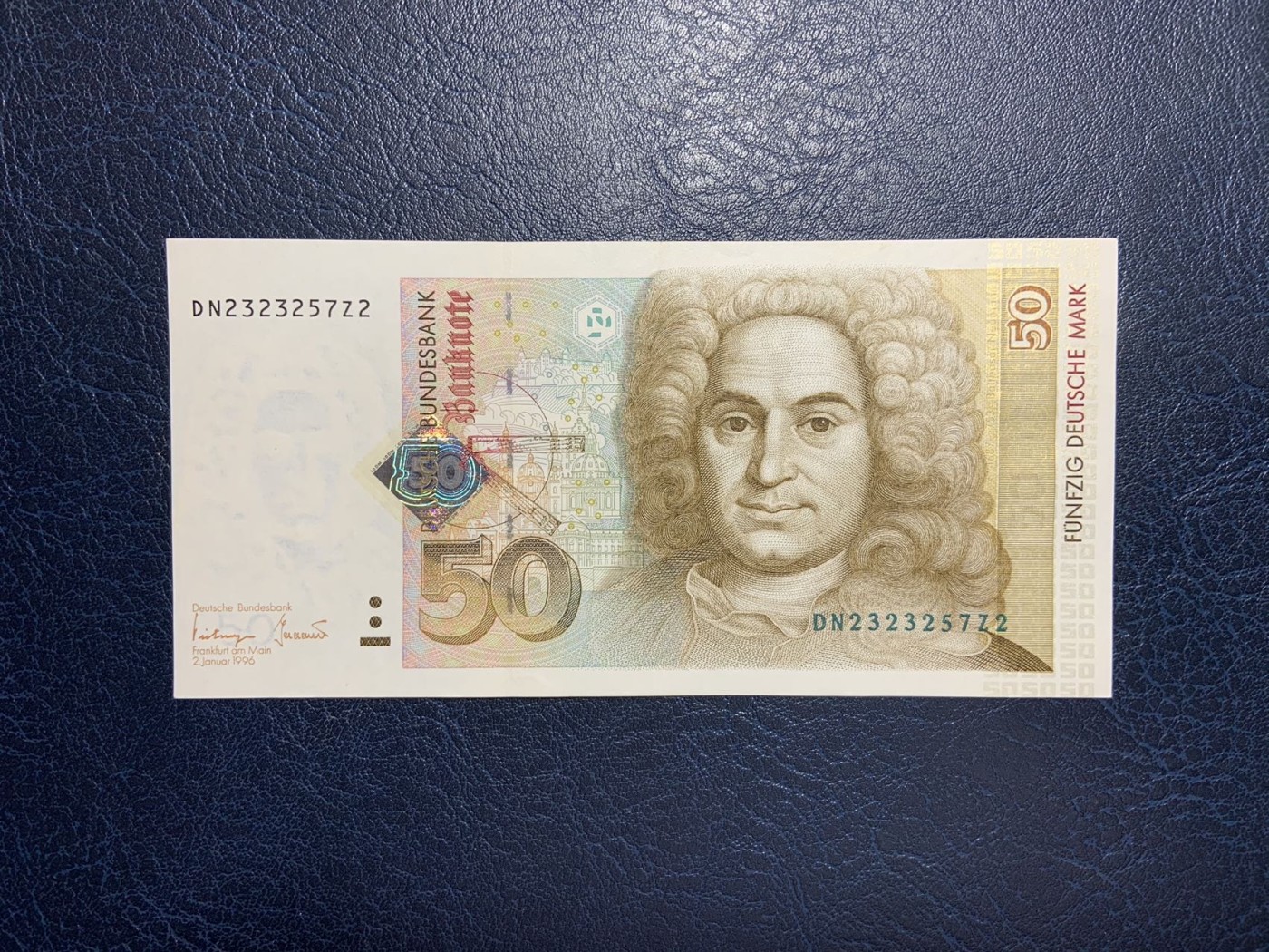 收藏联盟Quantum Auction 第282期拍卖 “多水之乡”-法属圭亚那 德国联邦1996年50马克 品相AU- 建筑师纽曼 德国央行永久兑换欧元