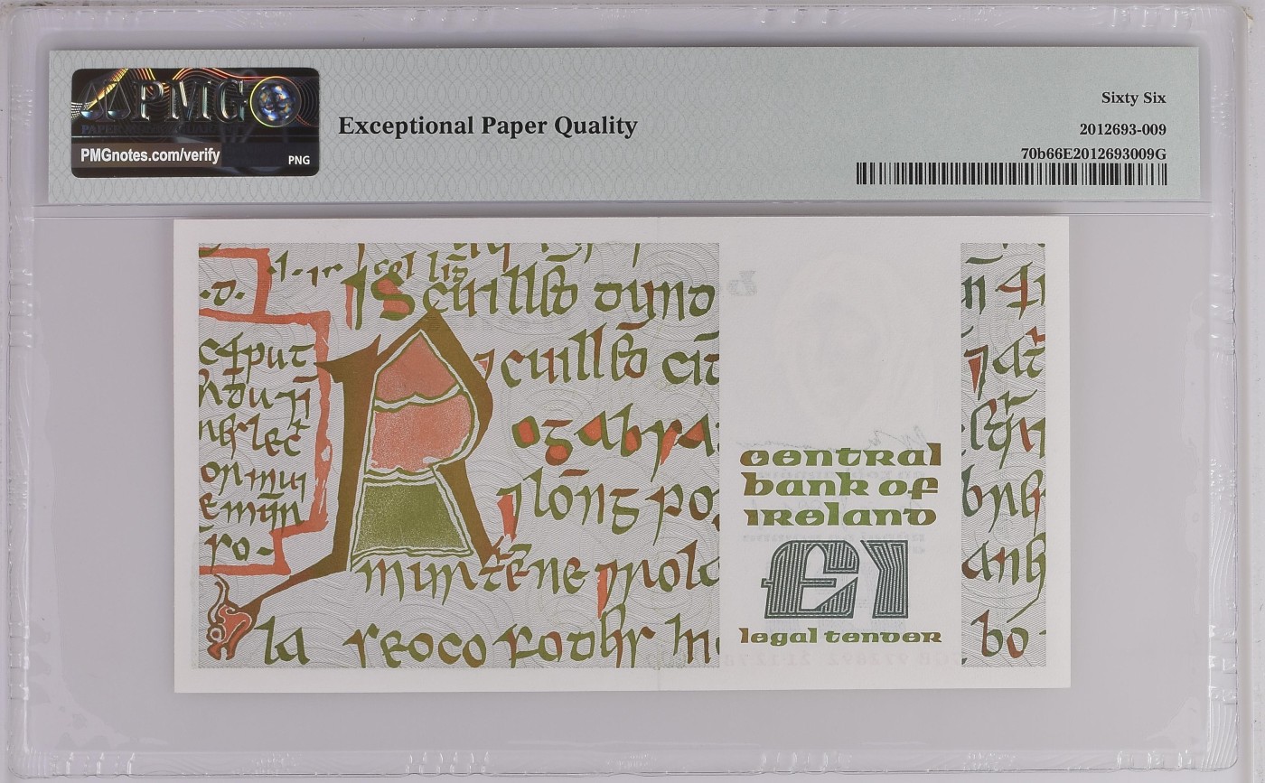 收藏联盟Quantum Auction 第282期拍卖 “多水之乡”-法属圭亚那 爱尔兰1978-81年1镑 PMG66 号码无4