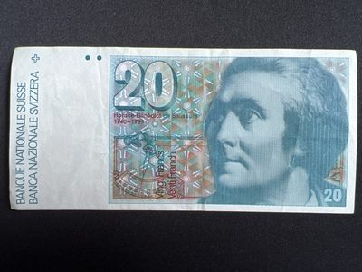 泡泡堂第383期 纸币专场 （无押金，捡漏，全场20包邮，偏远地区除外，接收代拍业务） - 瑞士20法郎