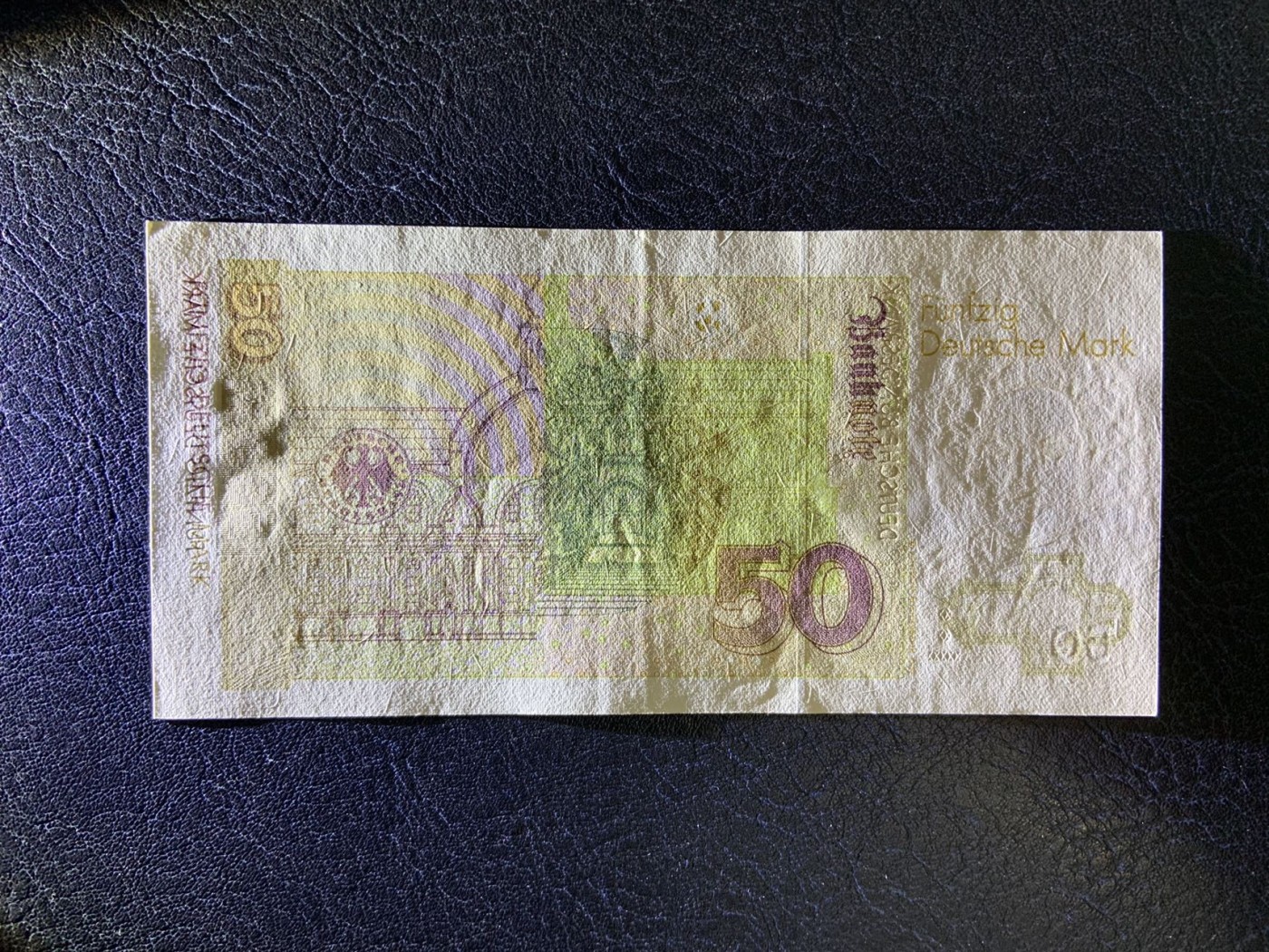 收藏联盟Quantum Auction 第282期拍卖 “多水之乡”-法属圭亚那 德国联邦1996年50马克 品相AU- 建筑师纽曼 德国央行永久兑换欧元